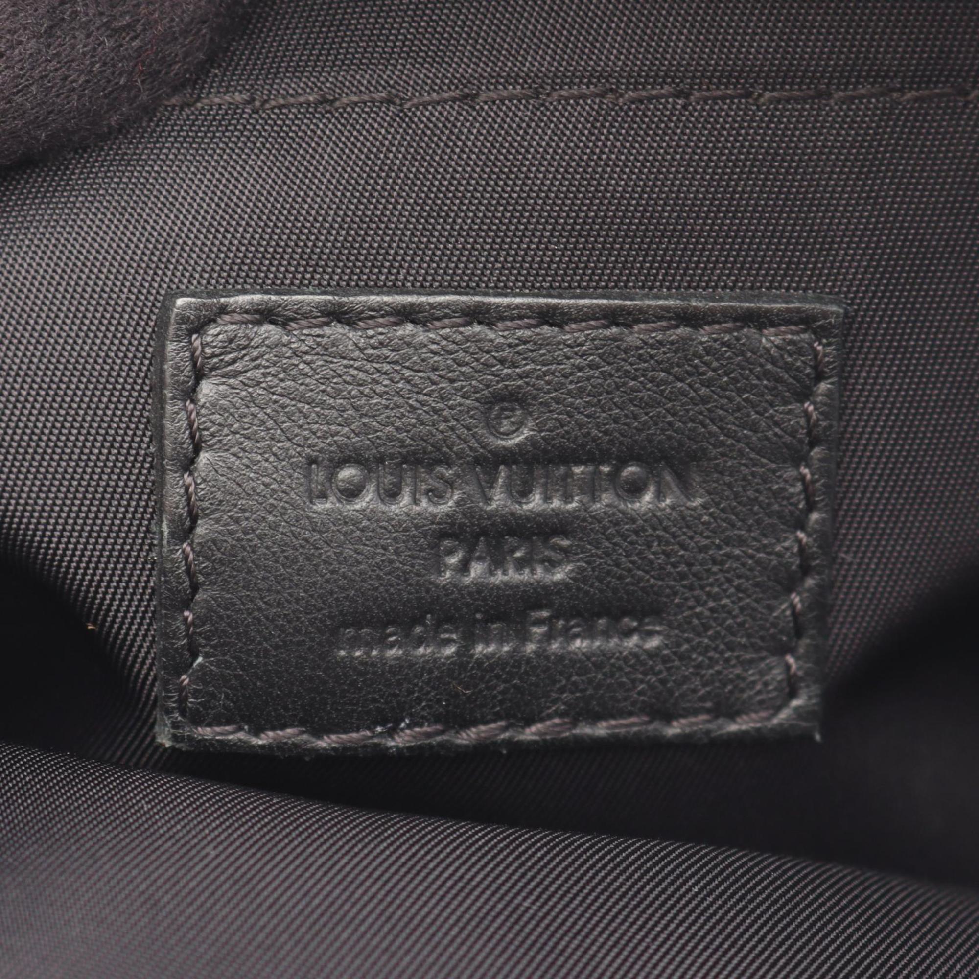 Louis Vuitton Black Brown Coated Canvas Leather Backpack (Pre-Owned)