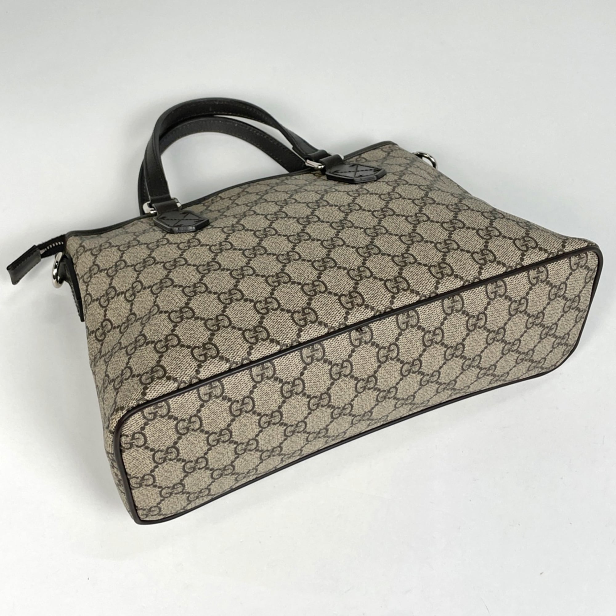 Gucci Brown Coated Canvas Leather Handbag (Pre-Owned)