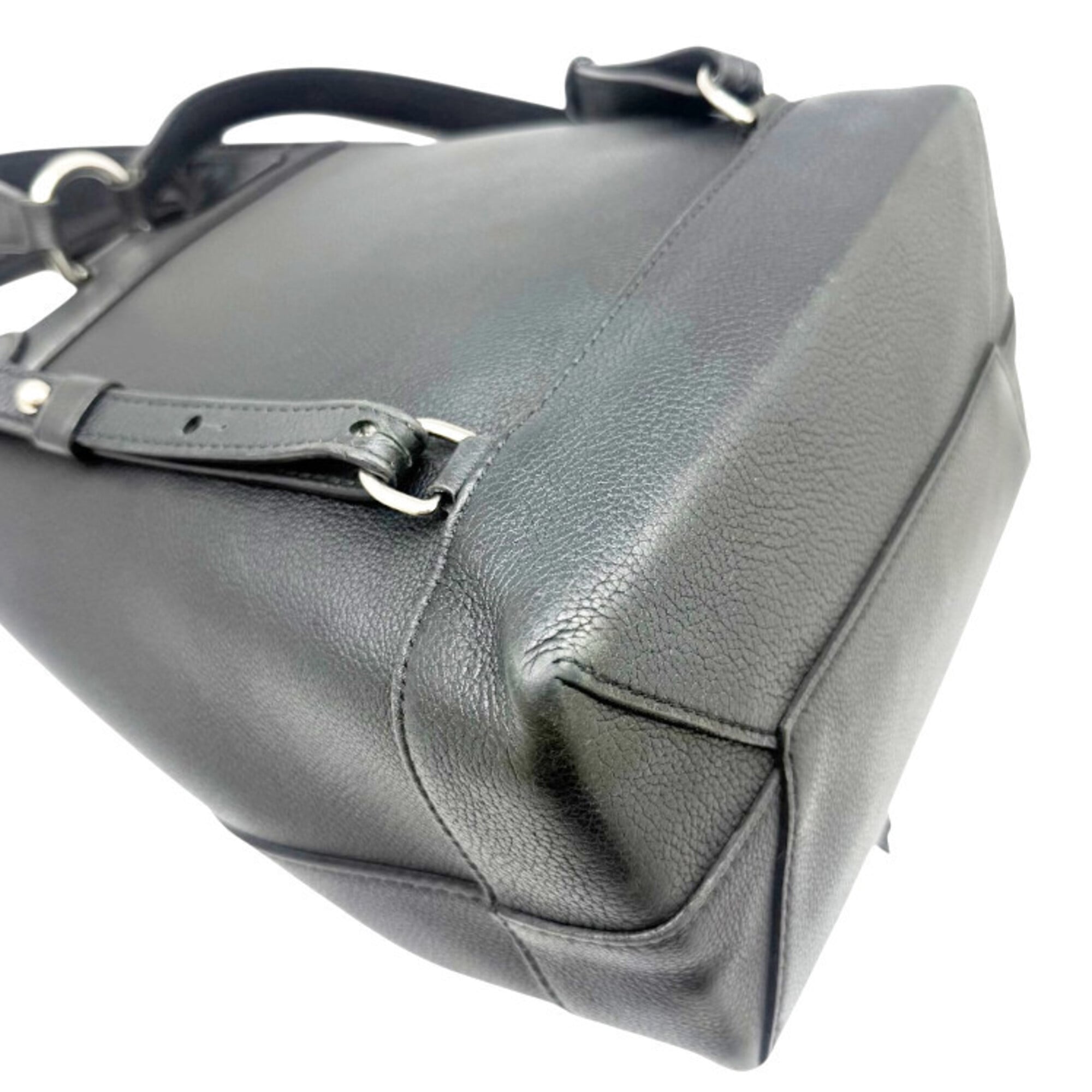 Louis Vuitton Black Noir Leather Backpack (Pre-Owned)
