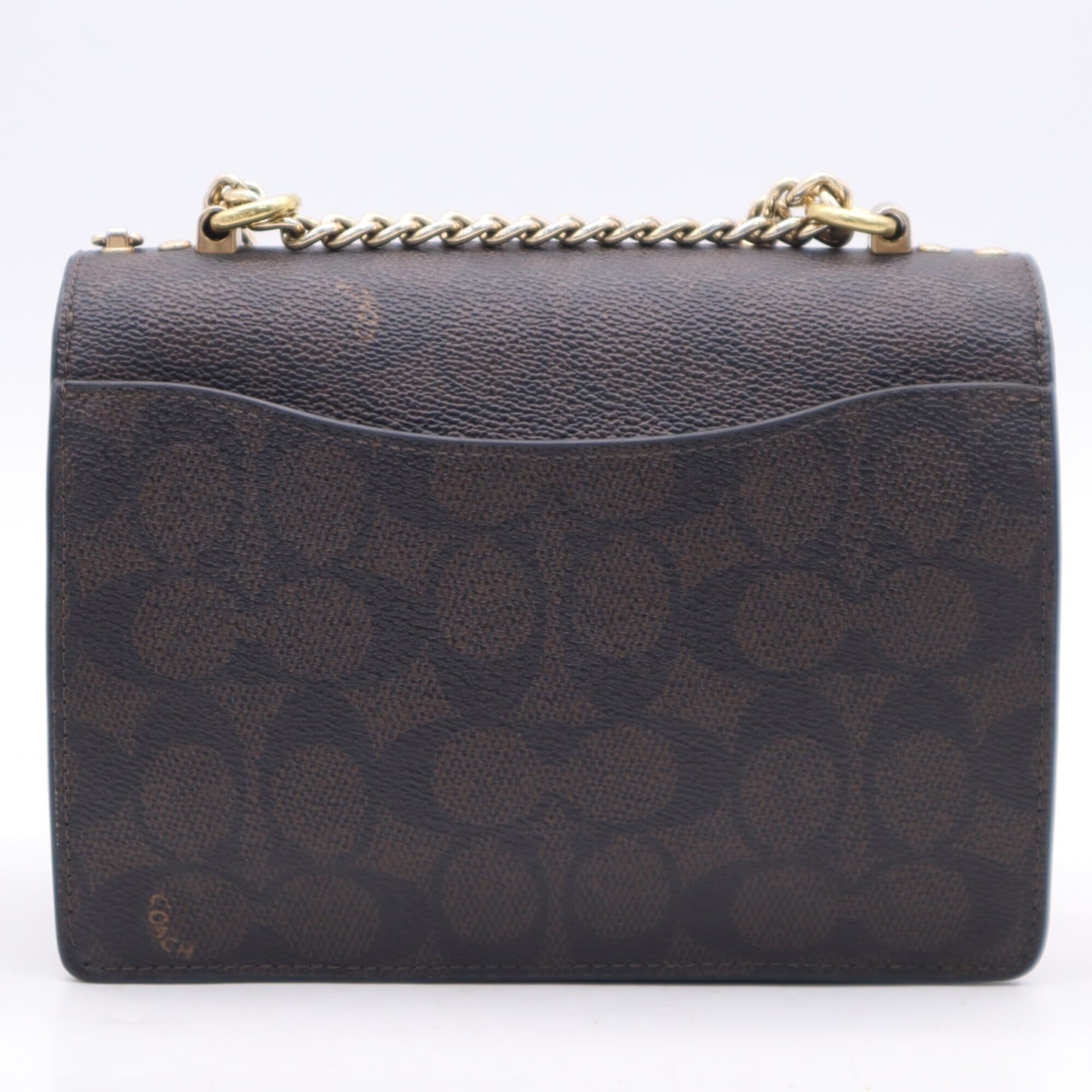 Coach Signature Brown Coated Canvas Leather Crossbody Bag Shoulder Bag (Pre-Owned)