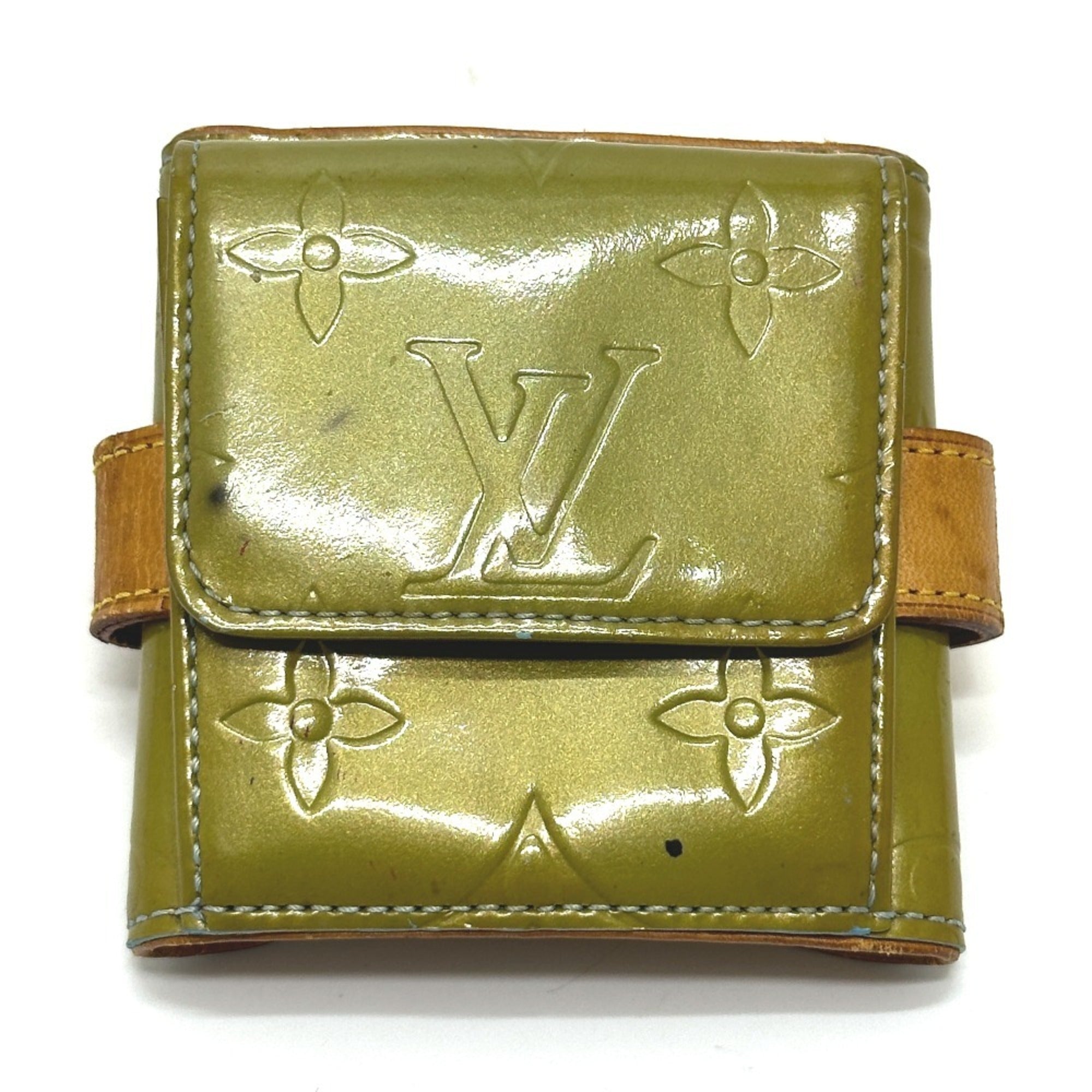 Louis Vuitton Green Monogram Vernis Coin Purse/Coin Case (Pre-Owned)