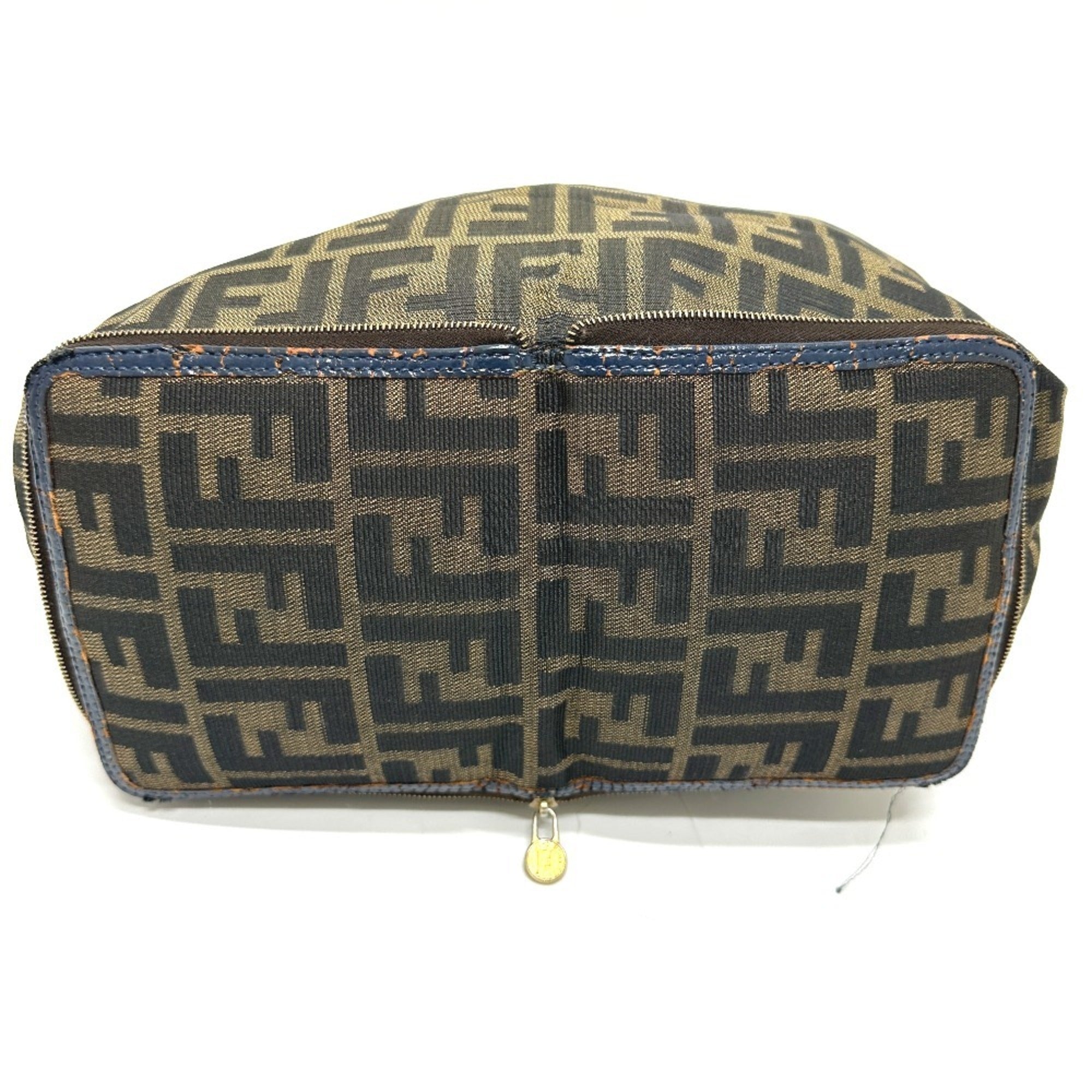 Fendi Zucca Brown Leather Canvas Eco-Bag Handbag Tote Bag (Pre-Owned)