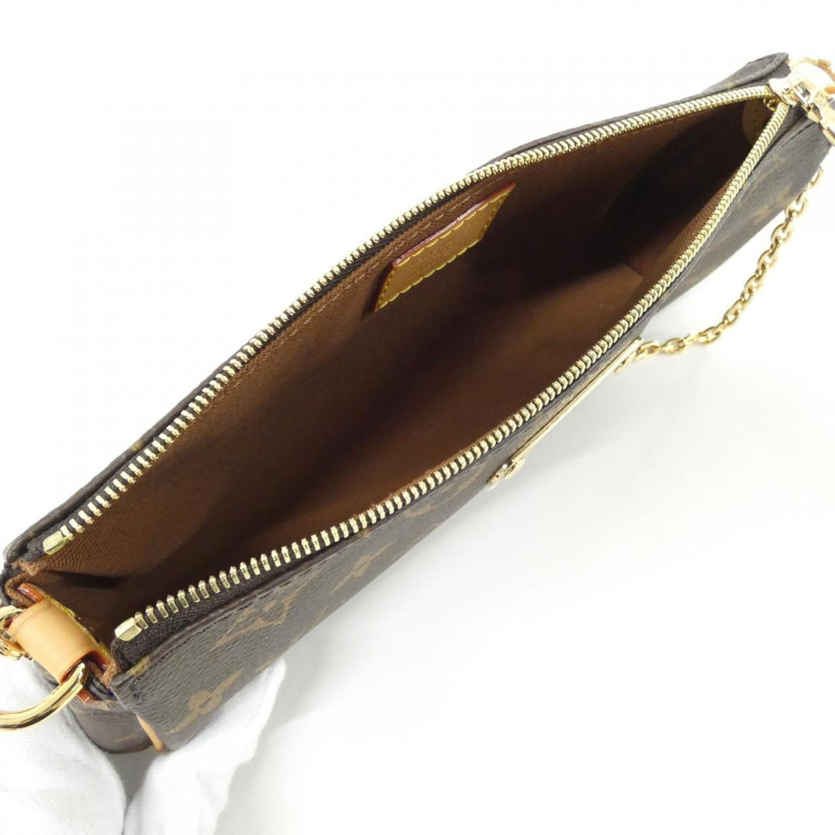 Louis Vuitton Marron Coated Canvas Pochette Shoulder Bag (Pre-Owned)