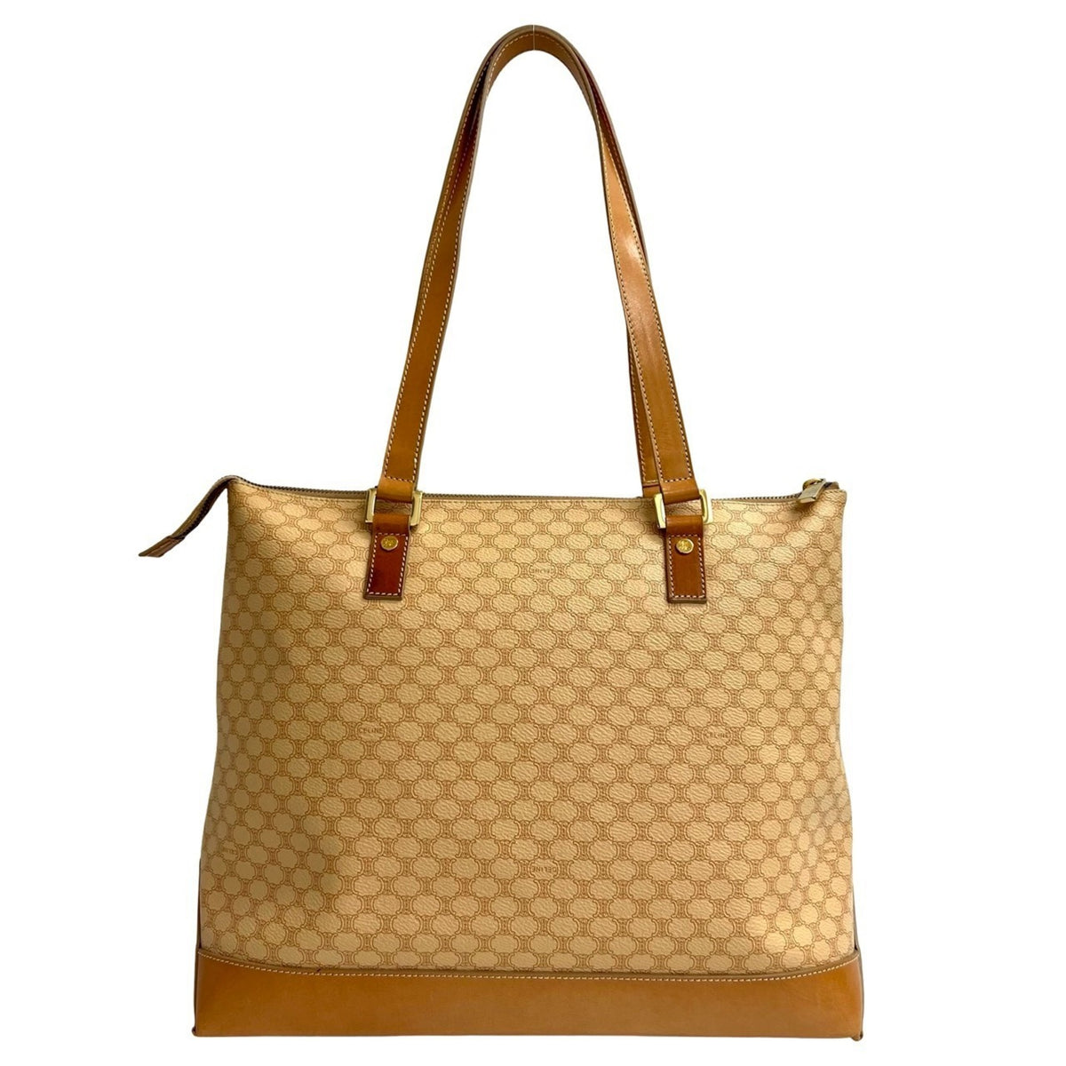 Celine Beige Pvc Leather Handbag Shoulder Bag Tote Bag (Pre-Owned)