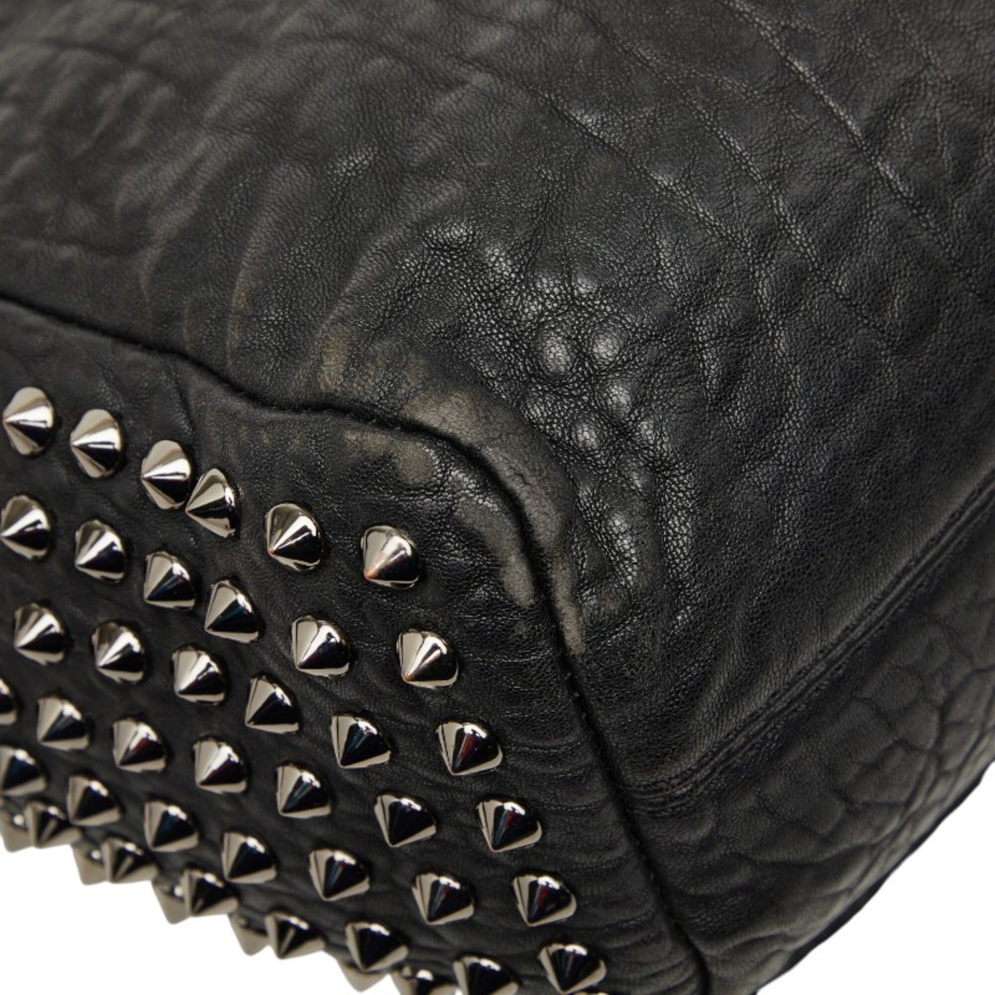 Mcm Black Leather Handbag Shoulder Bag (Pre-Owned)