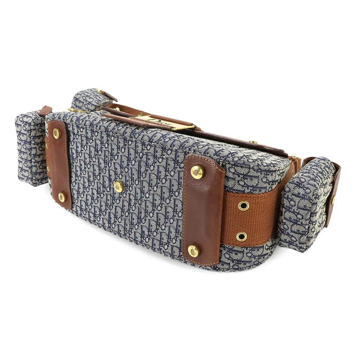 Christian Dior Brown Navy Trotter Handbag Pouch Shoulder Bag (Pre-Owned)