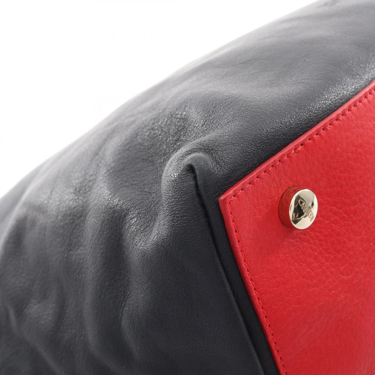 Valentino Navy Red Color Leather Handbag Shoulder Bag (Pre-Owned)