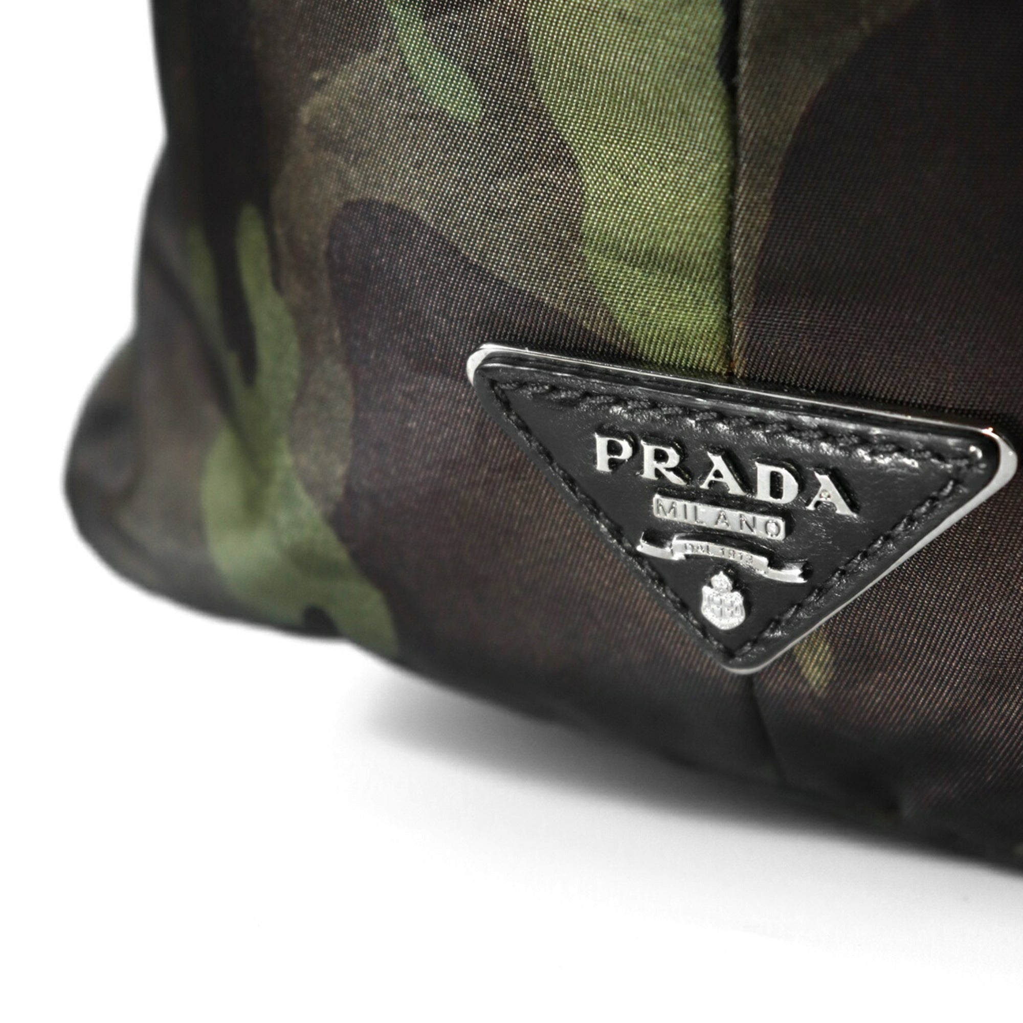 Prada Camouflage Green Khaki Nylon Handbag Shoulder Bag Tote Bag (Pre-Owned)