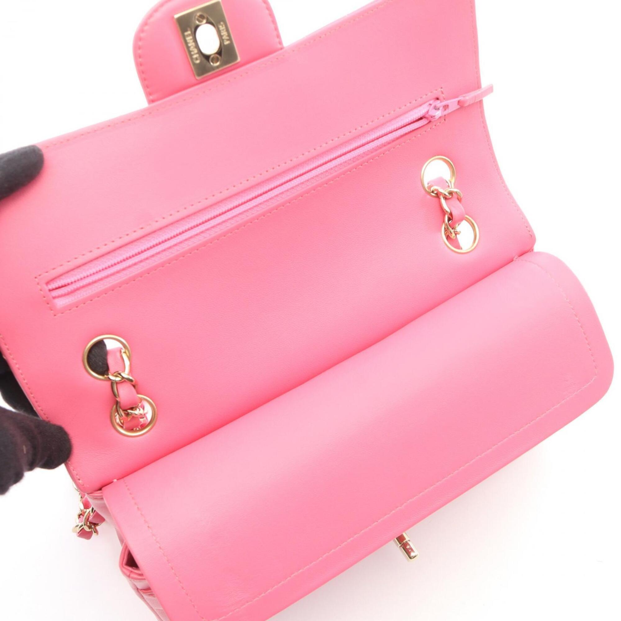 Chanel Pink Leather Handbag Shoulder Bag (Pre-Owned)