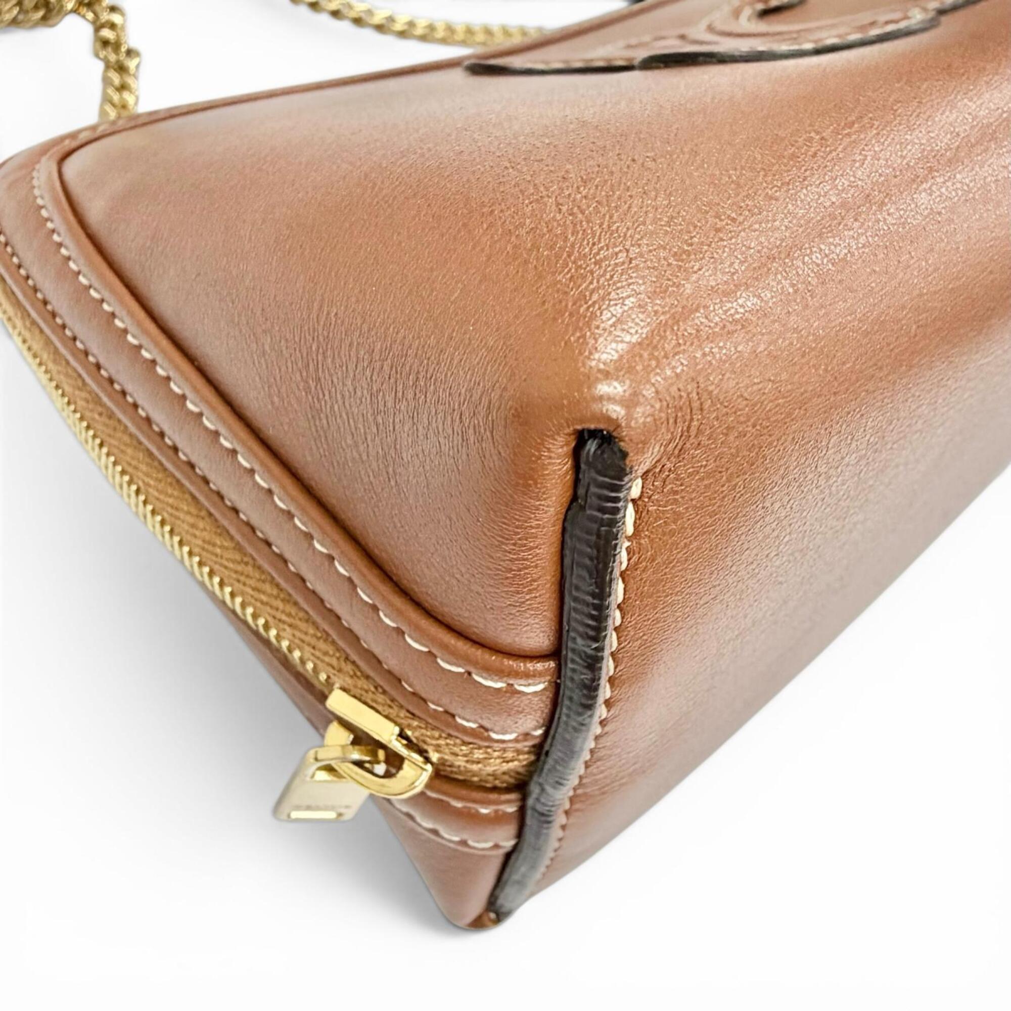 Celine Brown Leather Shoulder Bag (Pre-Owned)