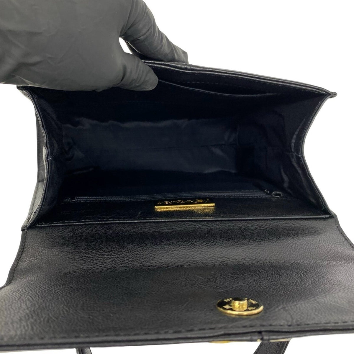 Yves Saint Laurent Black Leather Handbag Tote Bag (Pre-Owned)