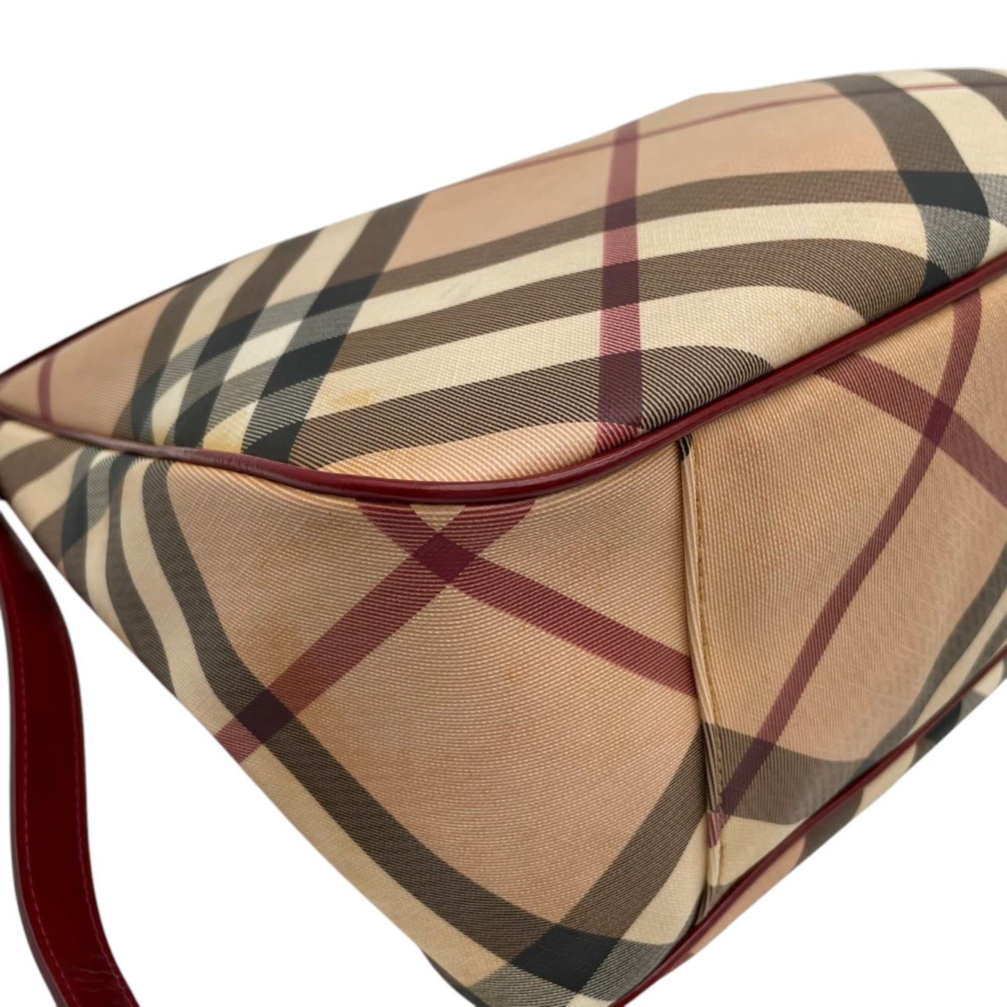 Burberry Beige Bordeaux Pvc Leather Shoulder Bag (Pre-Owned)
