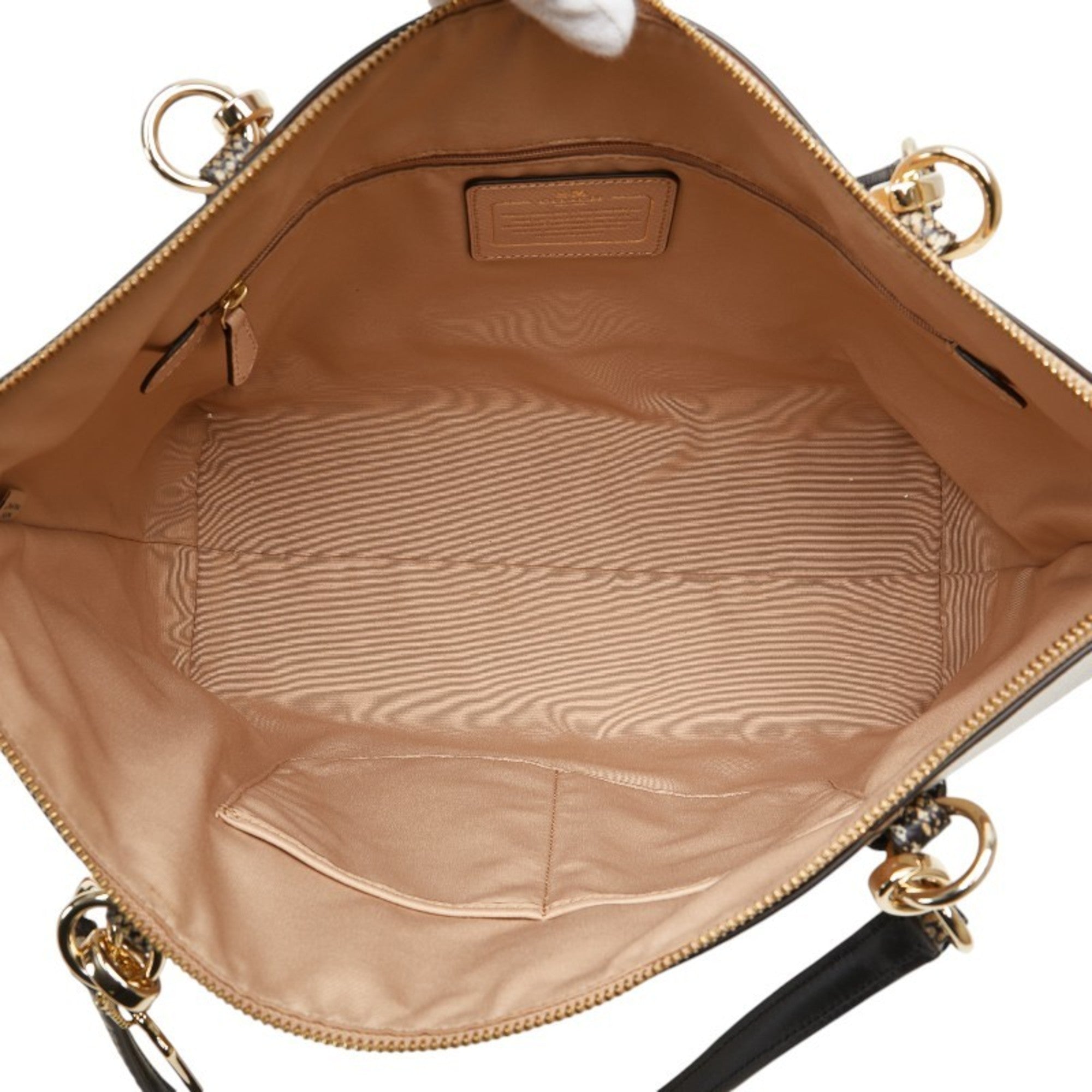 Coach Beige White Leather Pouch Shoulder Bag Tote Bag (Pre-Owned)