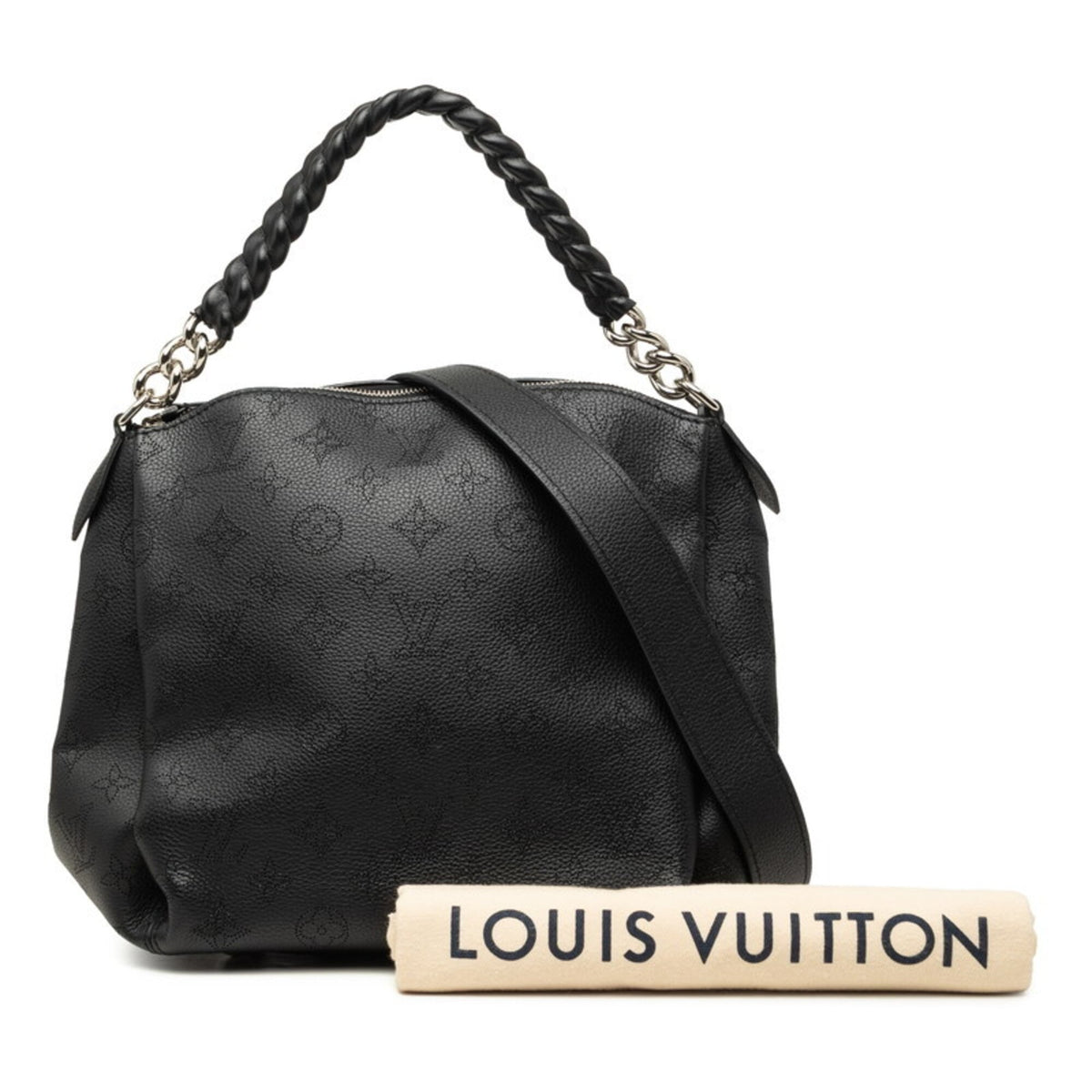 Louis Vuitton Mahina Black Leather Handbag Shoulder Bag (Pre-Owned)
