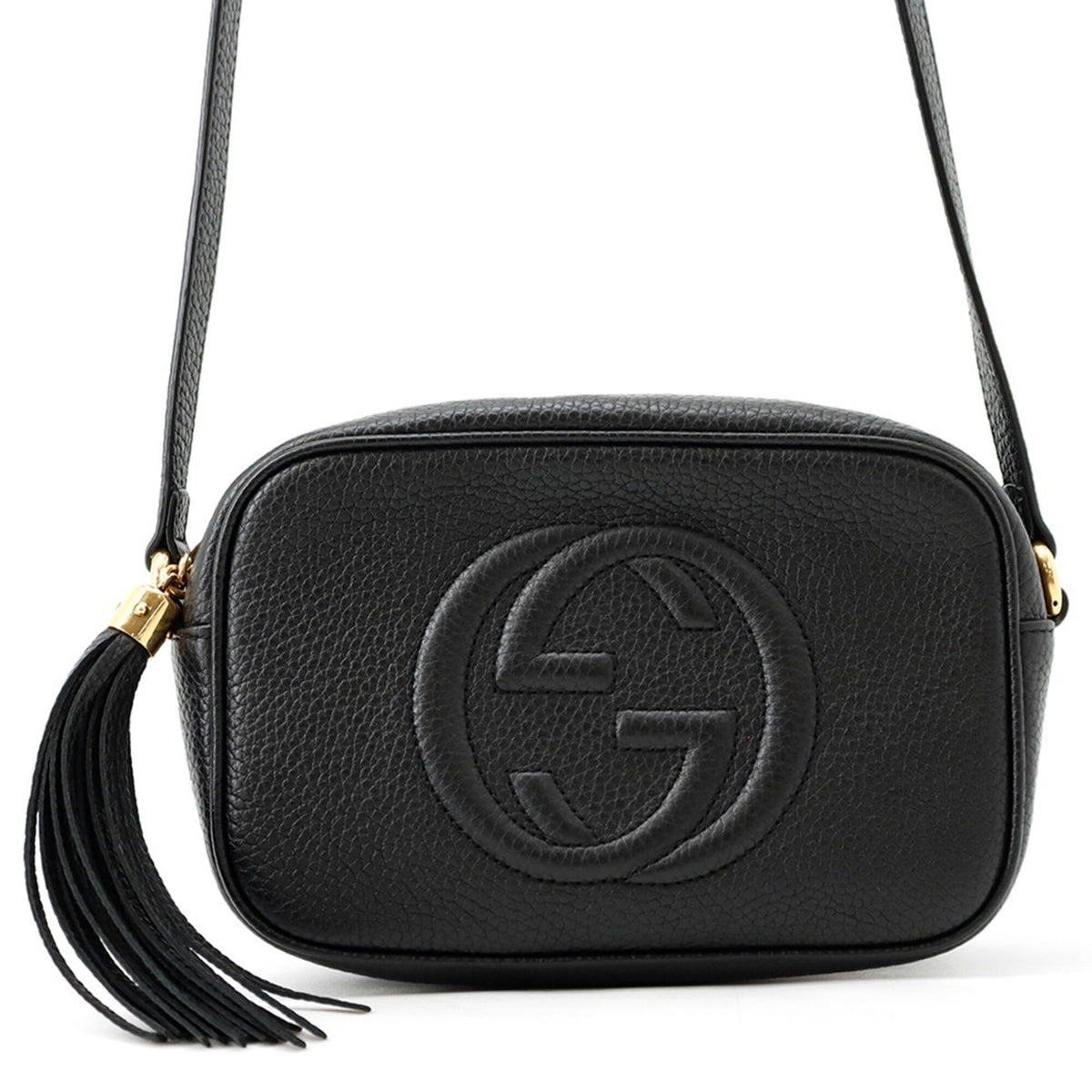 Gucci Soho Black Leather Handbag Shoulder Bag (Pre-Owned)