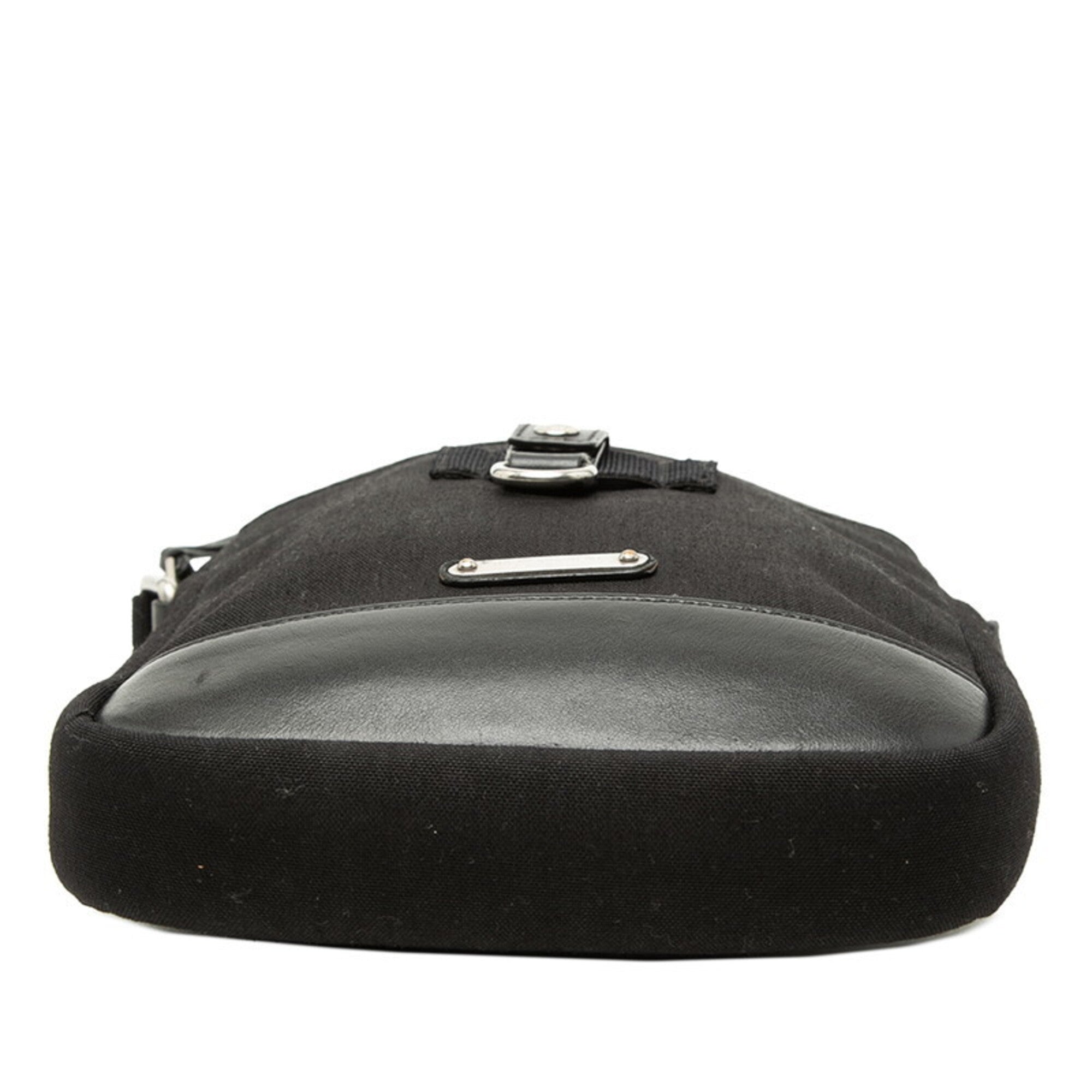 Saint Laurent Black Canvas Leather Shoulder Bag (Pre-Owned)