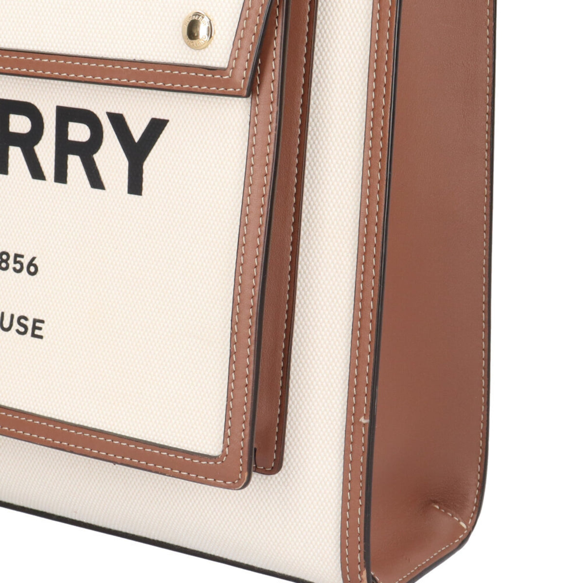Burberry Beige Brown Canvas Leather Handbag Shoulder Bag (Pre-Owned)