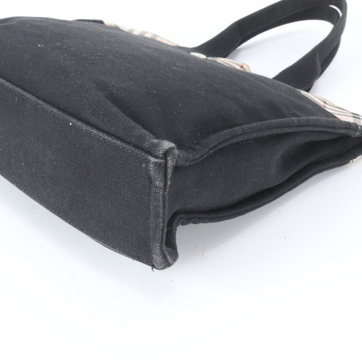 Burberry Beige Black Handbag Shoulder Bag Tote Bag (Pre-Owned)