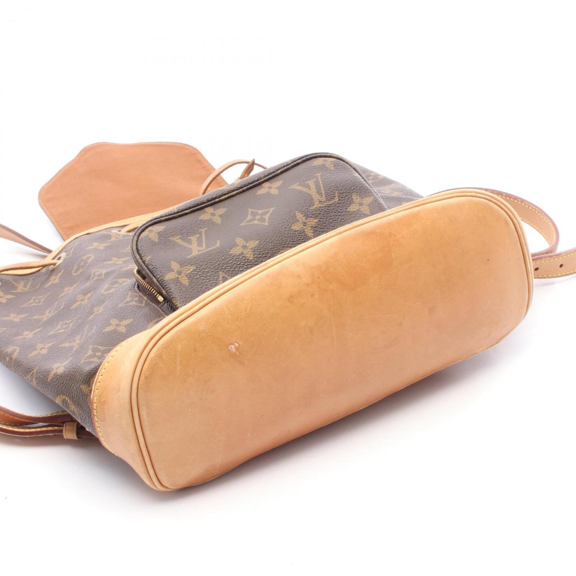 Louis Vuitton Brown Monogram Coated Canvas Backpack Handbag (Pre-Owned)