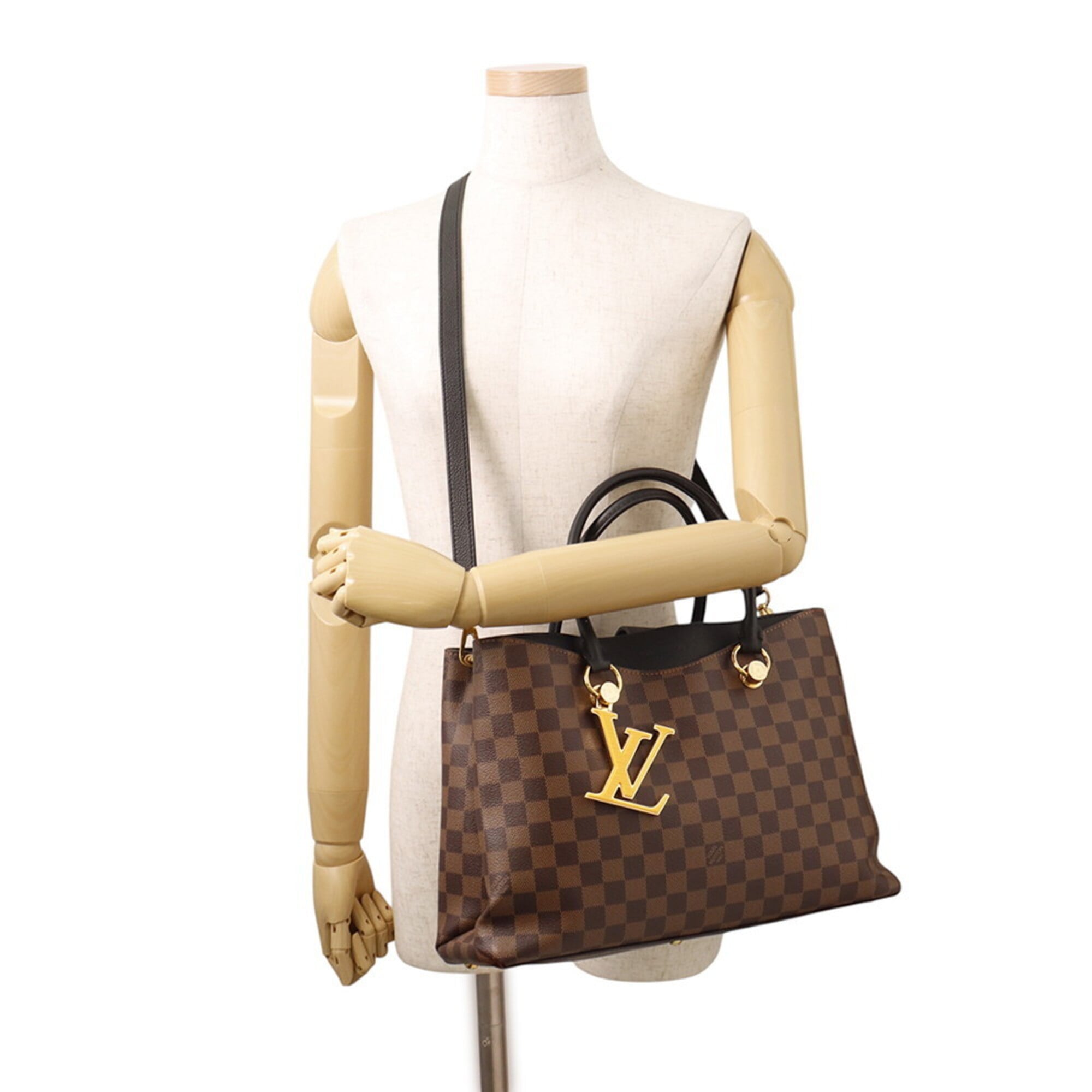 Louis Vuitton Damier Damier Canvas Ebene Noir Handbag Shoulder Bag (Pre-Owned)