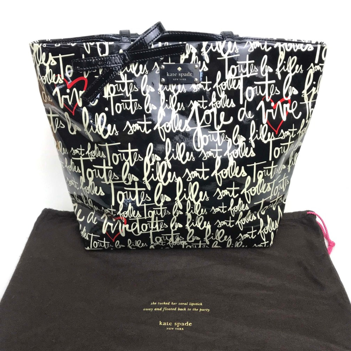 Kate Spade Black Patent Leather Tote Bag (Pre-Owned)