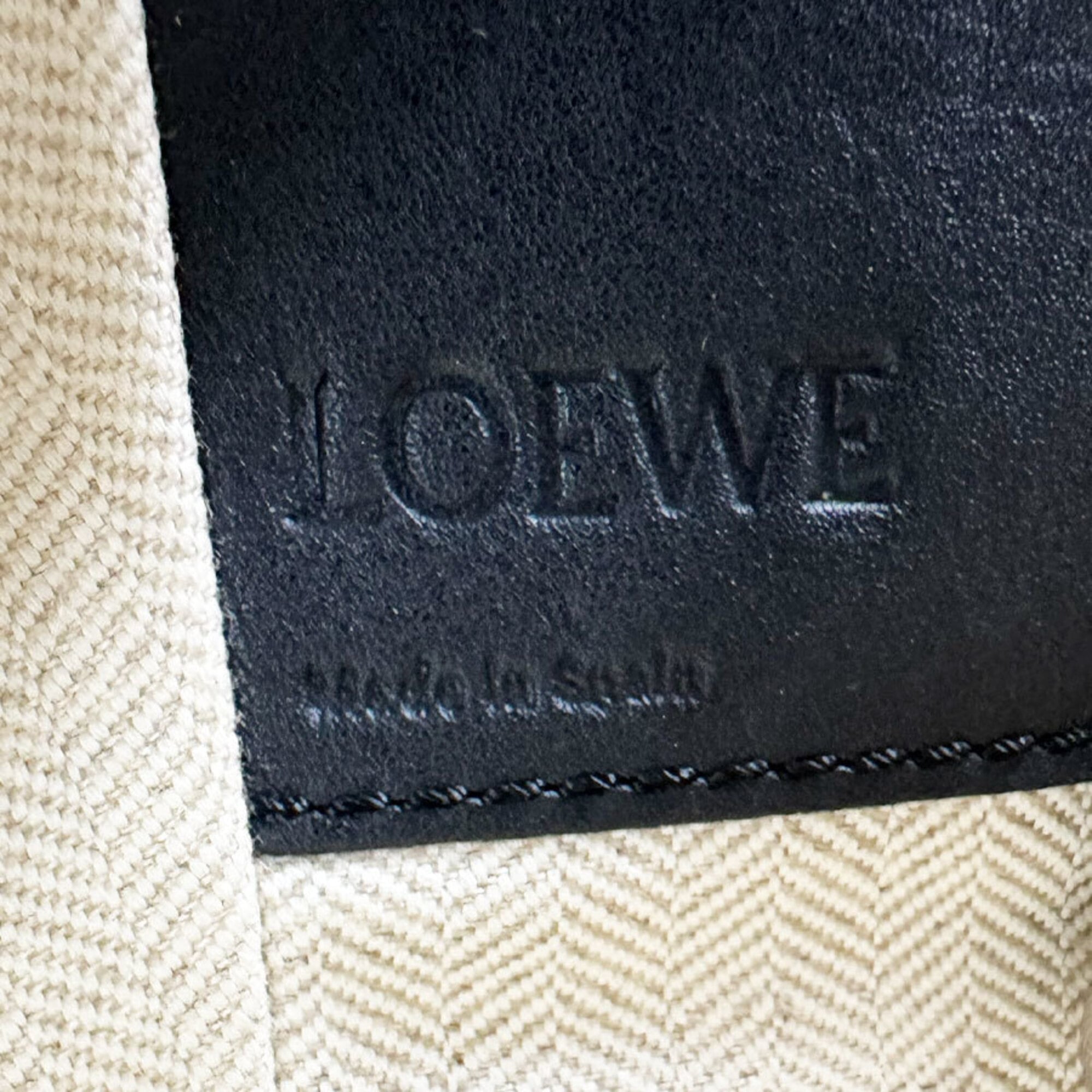 Loewe Black Khaki White Leather Handbag Shoulder Bag (Pre-Owned)