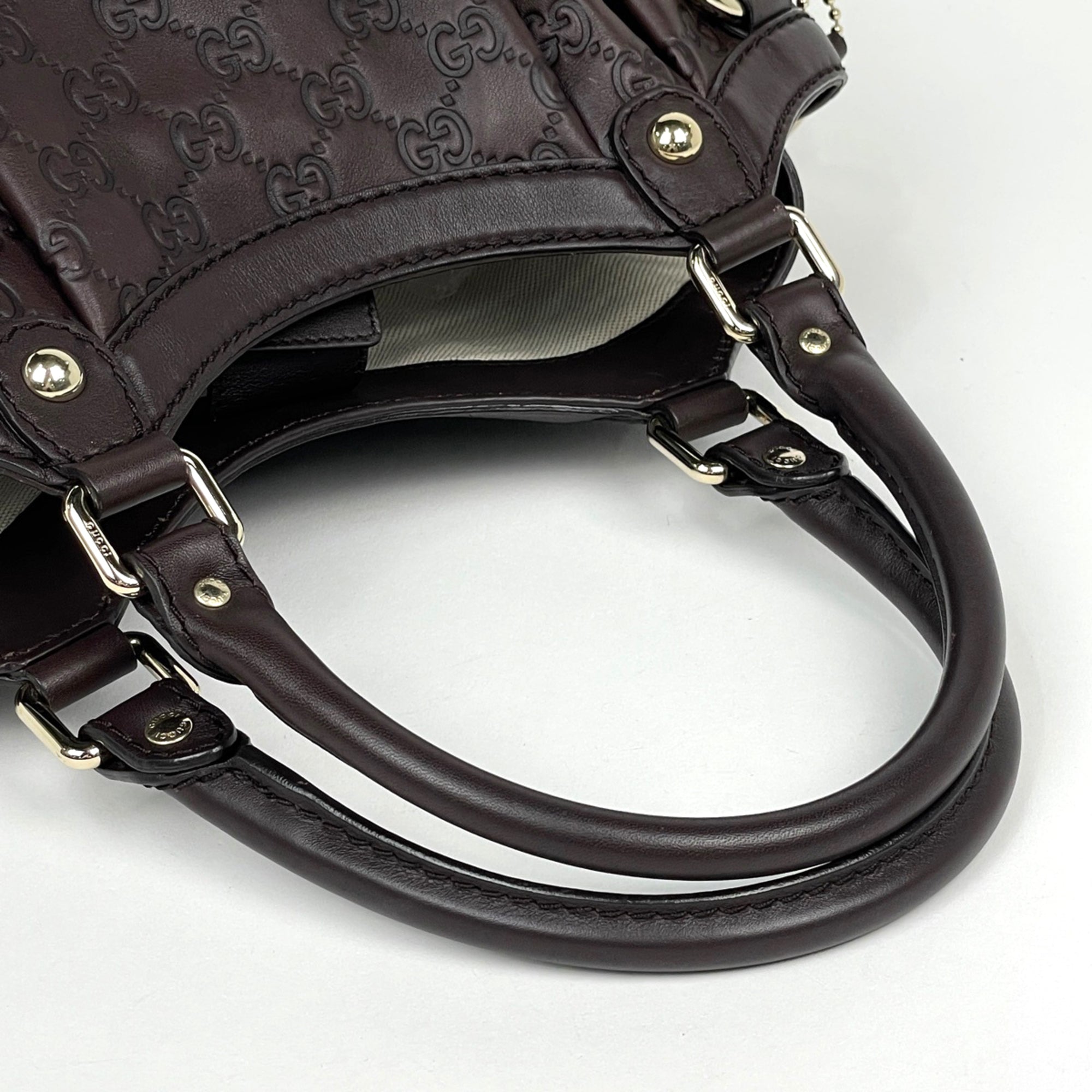 Gucci Sukey Brown Gg Leather Handbag (Pre-Owned)