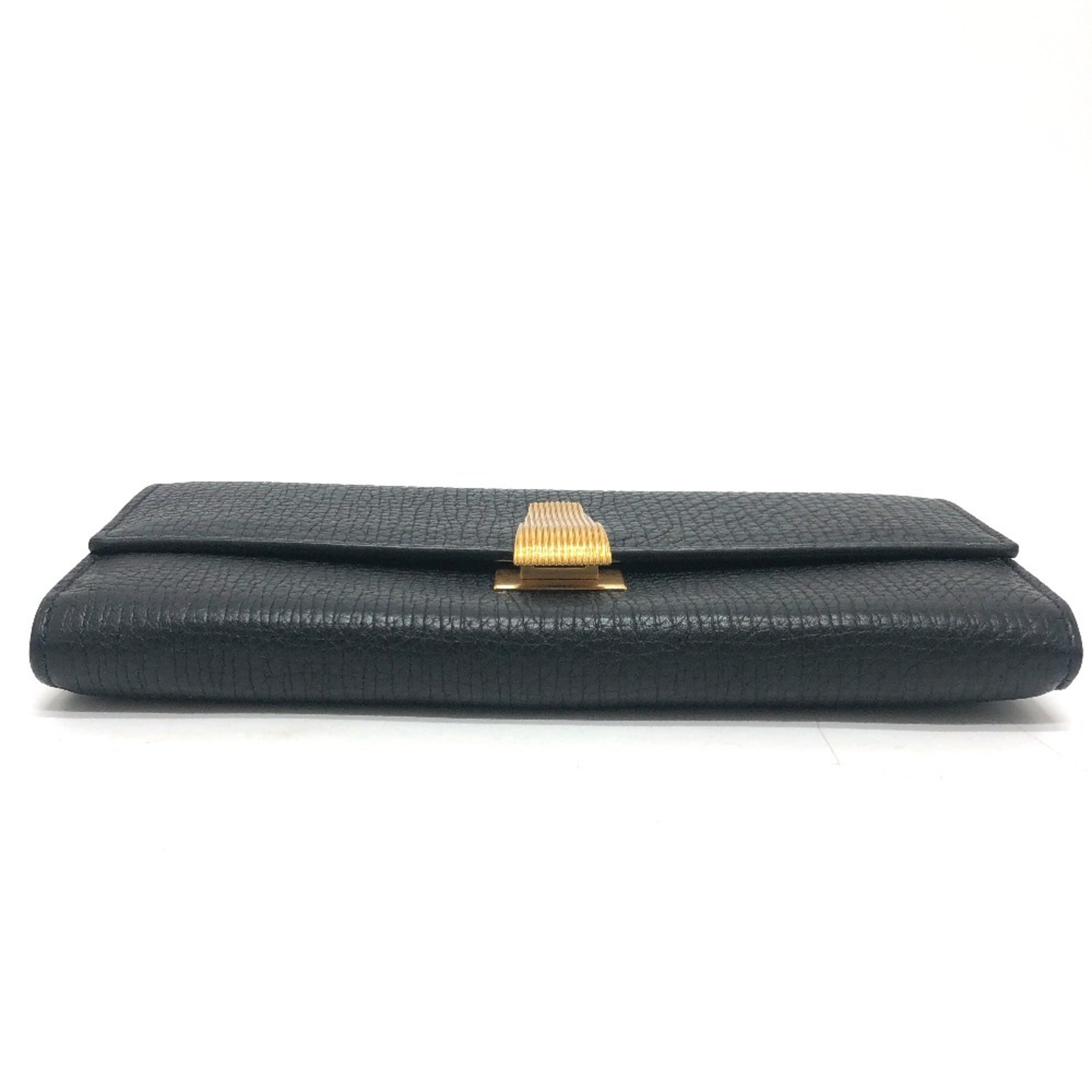 Bottega Veneta Black Leather Long Wallet (Bi-Fold) (Pre-Owned)