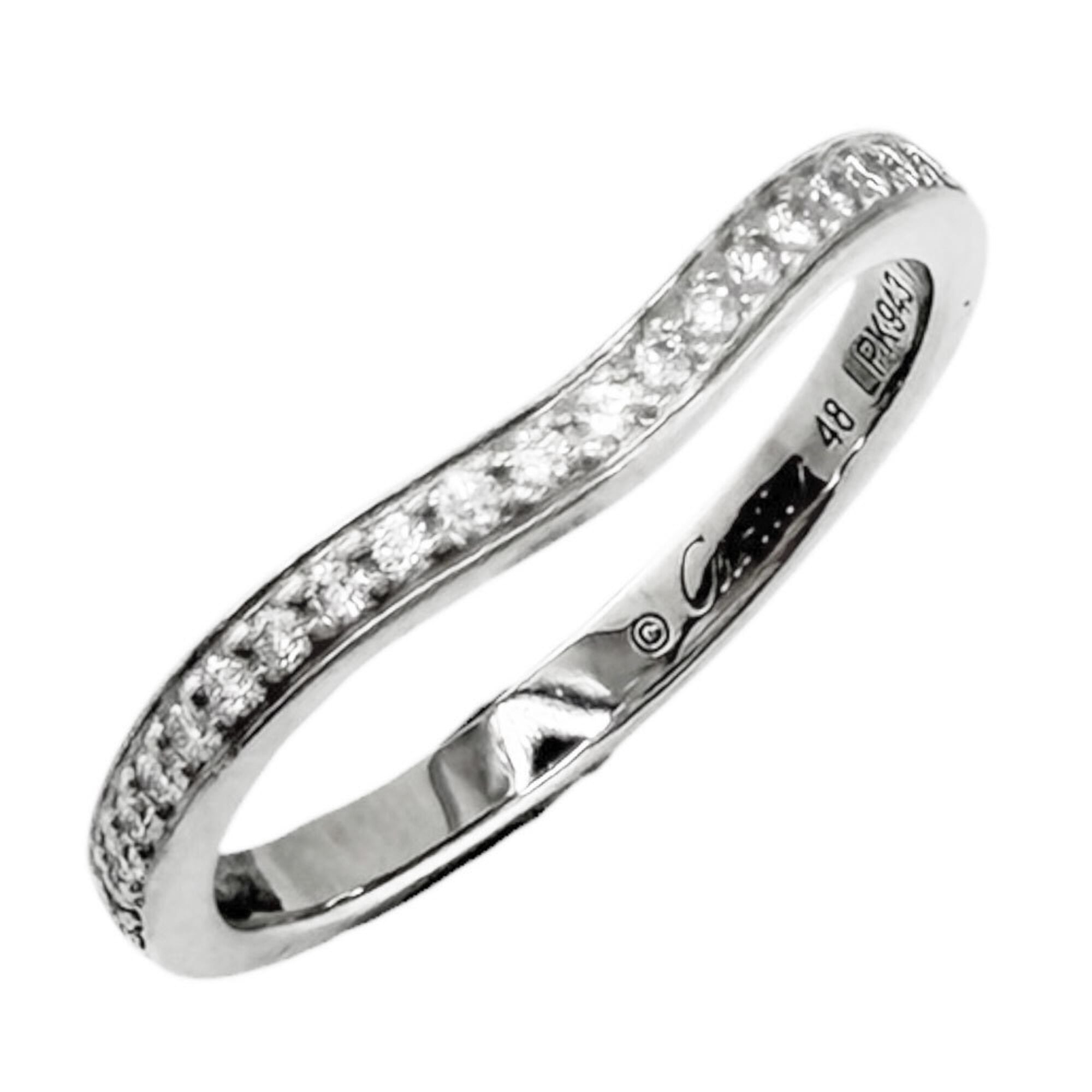Cartier Silver Platinum 950 Band Ring (Pre-Owned)