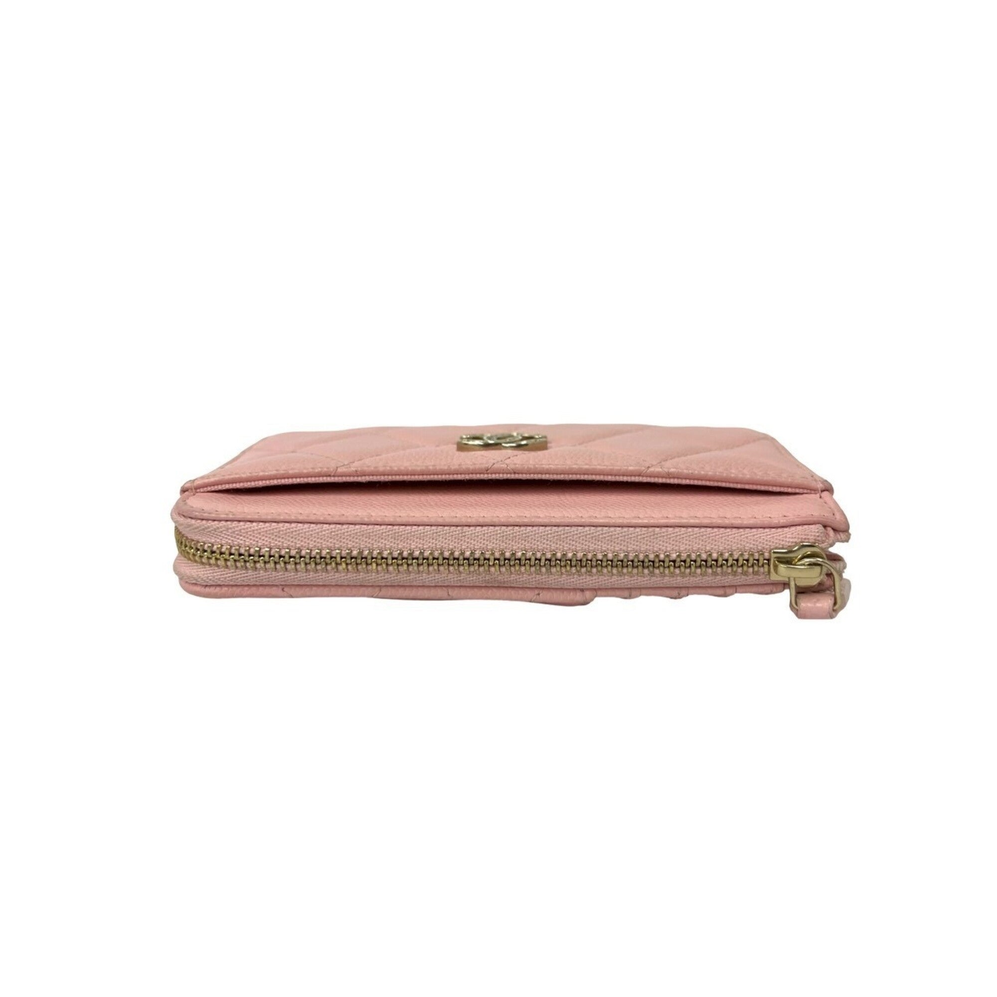 Chanel Pink Grained Calfskin Coin Purse/Coin Case (Pre-Owned)
