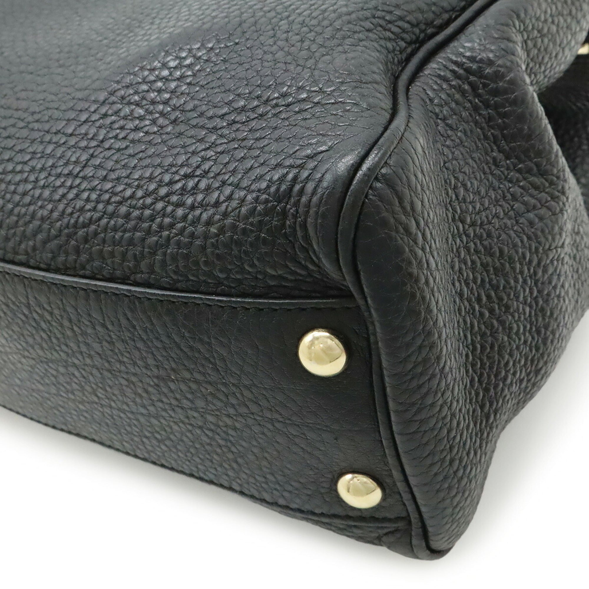 Gucci Black Bamboo Leather Handbag (Pre-Owned)