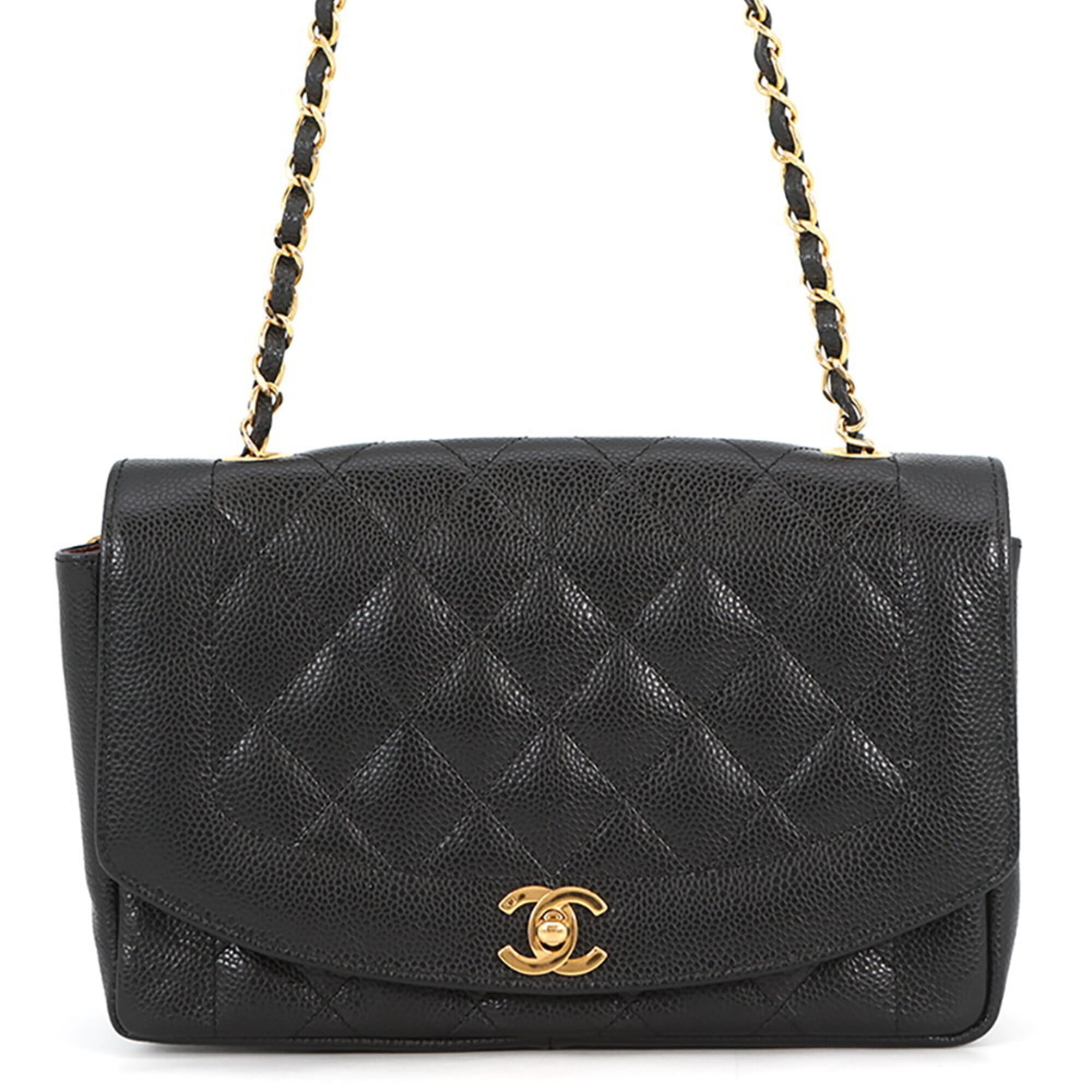 Chanel Black Grained Calfskin Handbag Shoulder Bag (Pre-Owned)