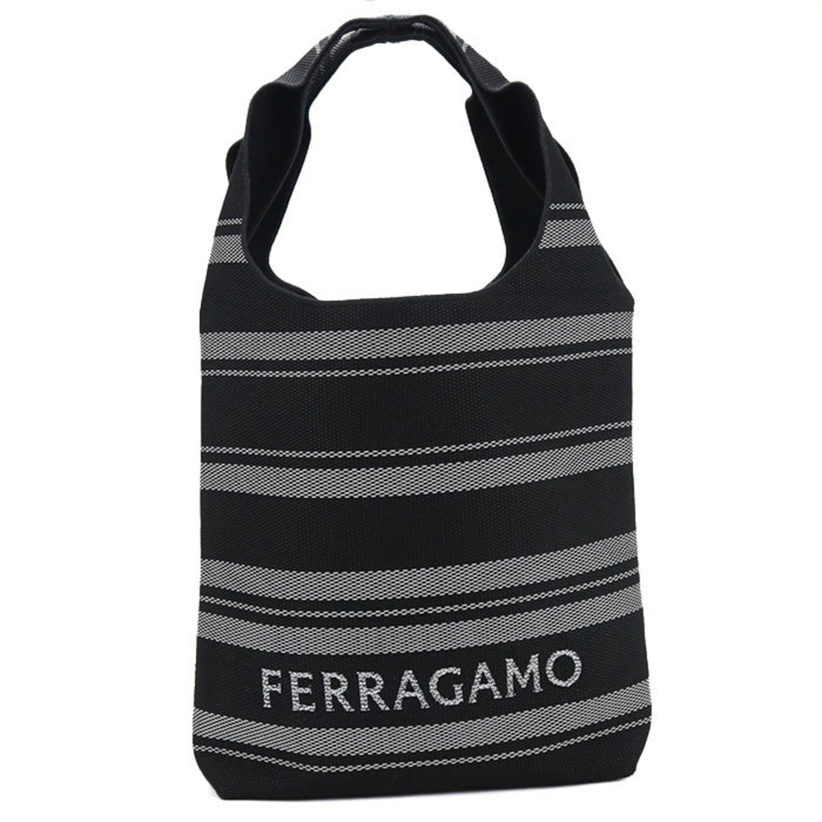 Salvatore Ferragamo Black Jacquard Tote Bag (Pre-Owned)