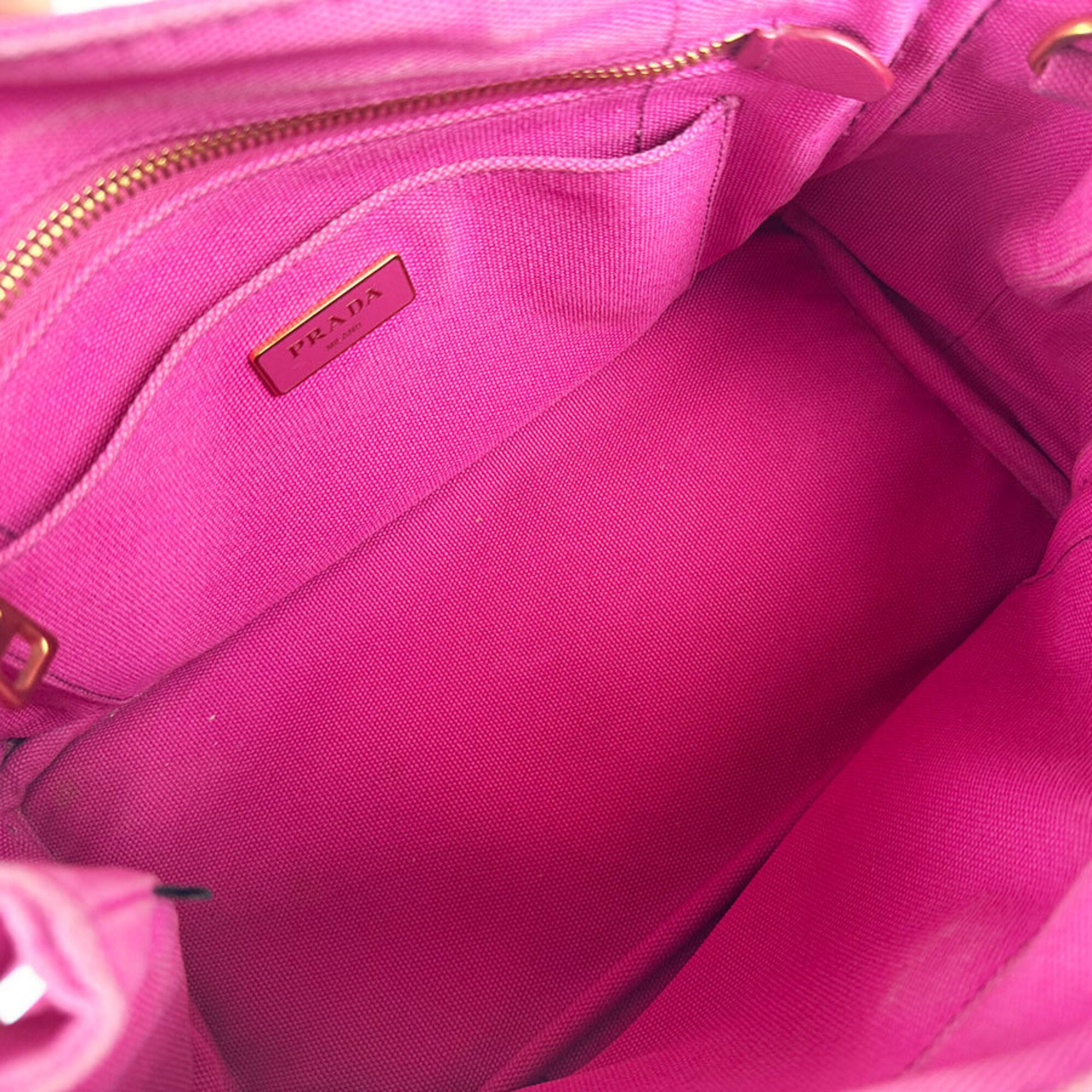 Prada Pink Canvas Handbag Shoulder Bag (Pre-Owned)