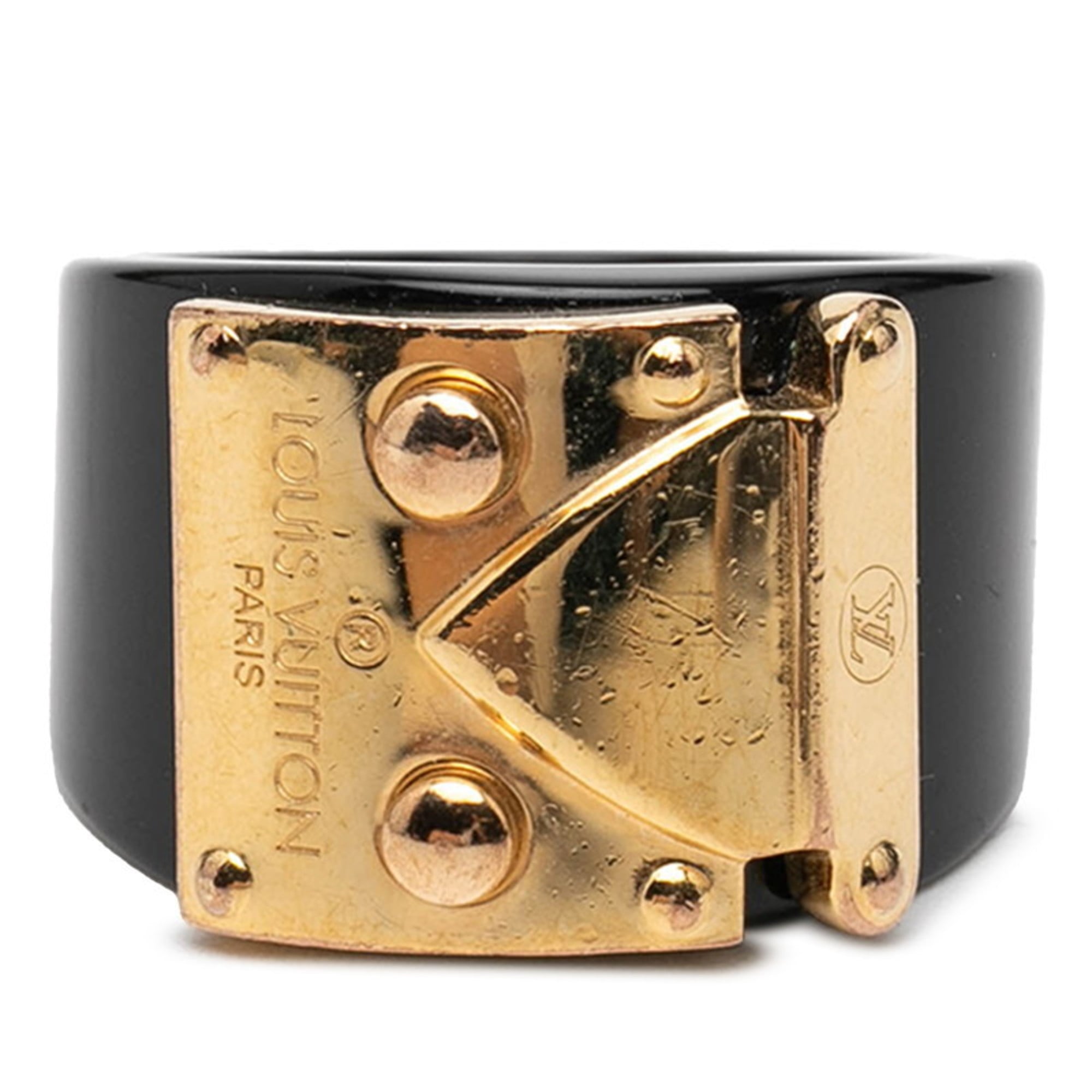 Louis Vuitton Black Plastic Band Ring (Pre-Owned)