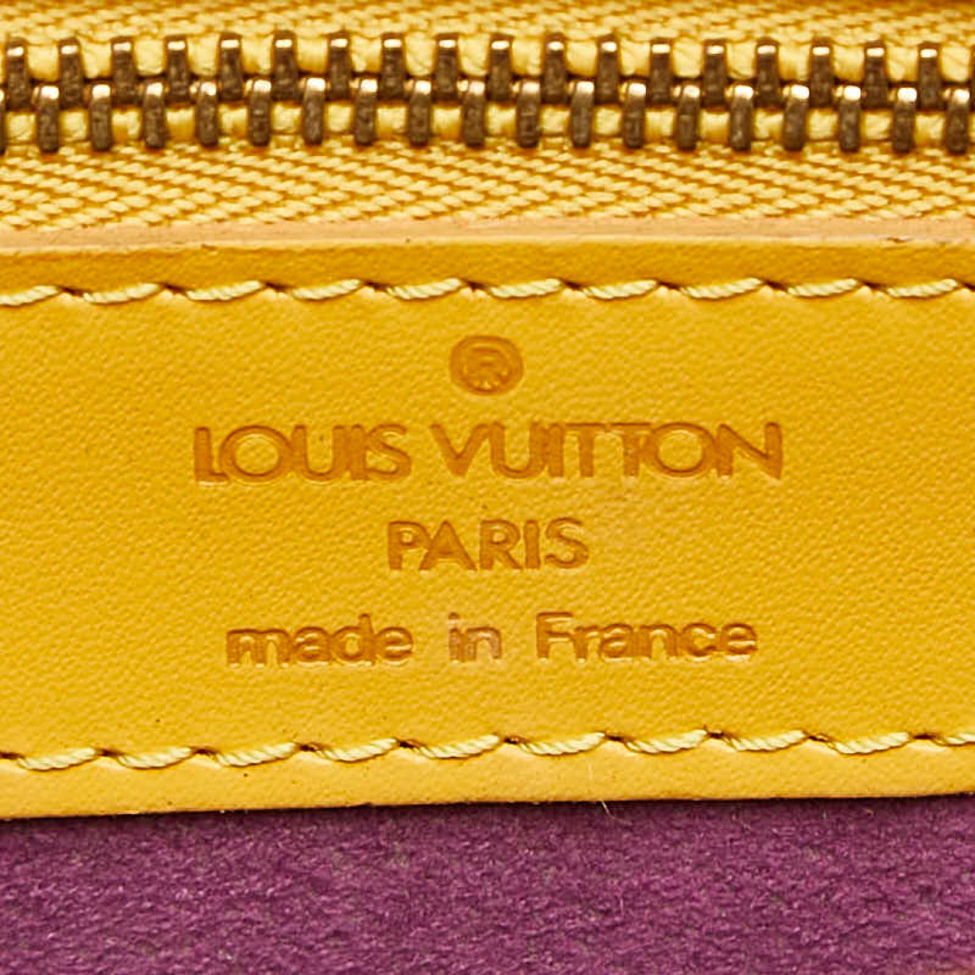 Louis Vuitton Beige Yellow Leather Shoulder Bag (Pre-Owned)