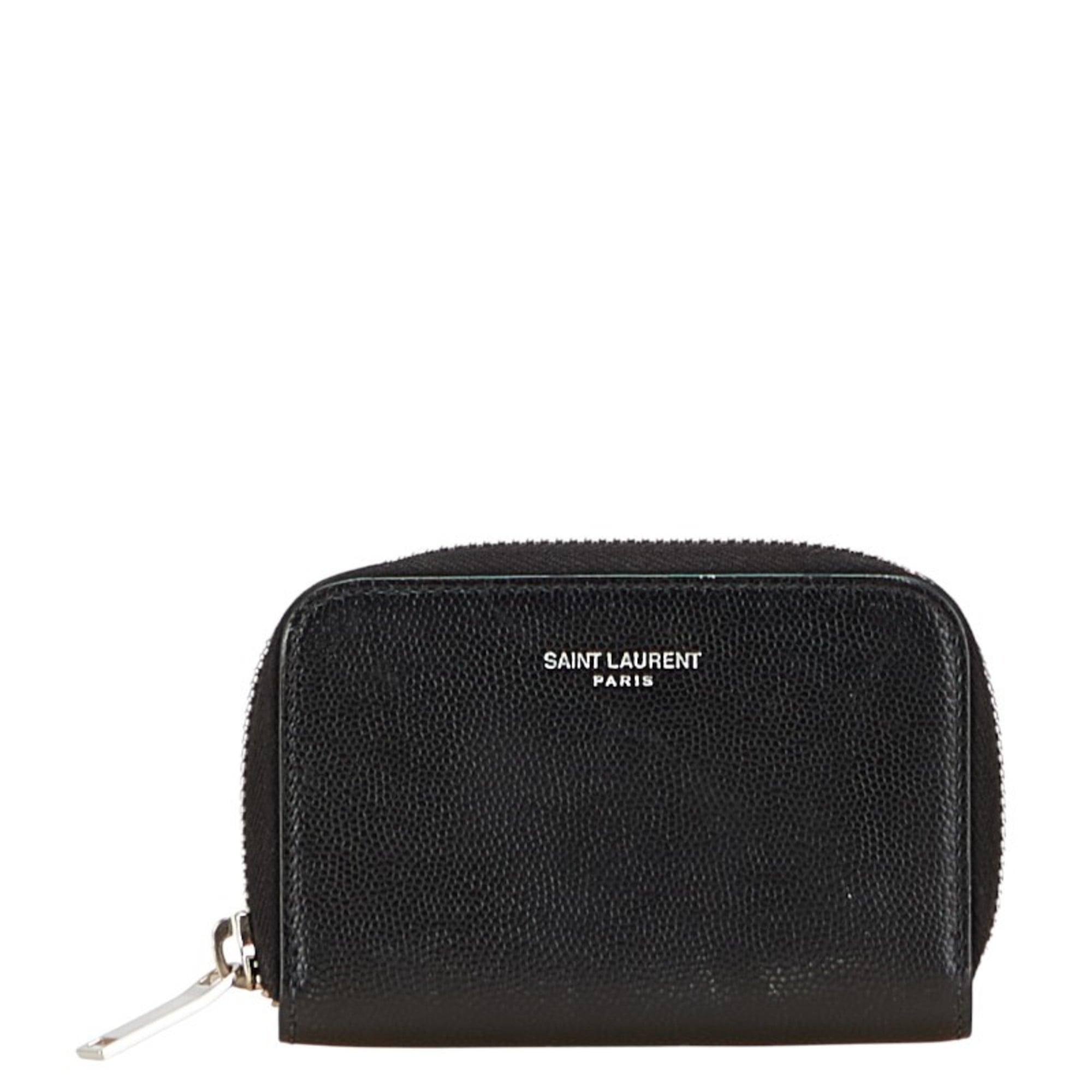 Saint Laurent Black Leather Coin Purse/Coin Case (Pre-Owned)
