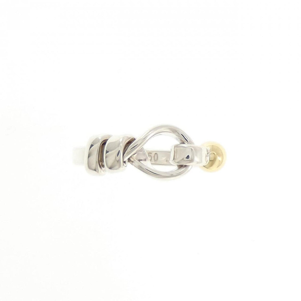 Tiffany Silver Yellow Gold Yellow Gold (18K) Silver 925 Band Ring (Pre-Owned)