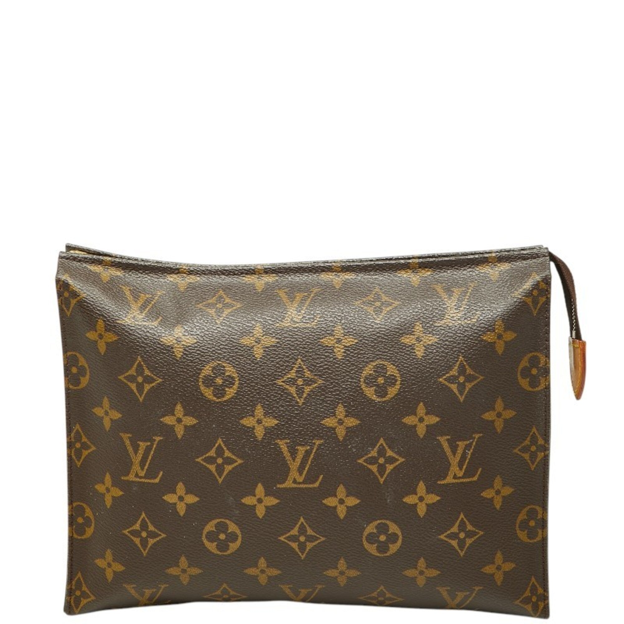 Louis Vuitton Brown Pvc Leather Clutch Bag Handbag Pouch (Pre-Owned)
