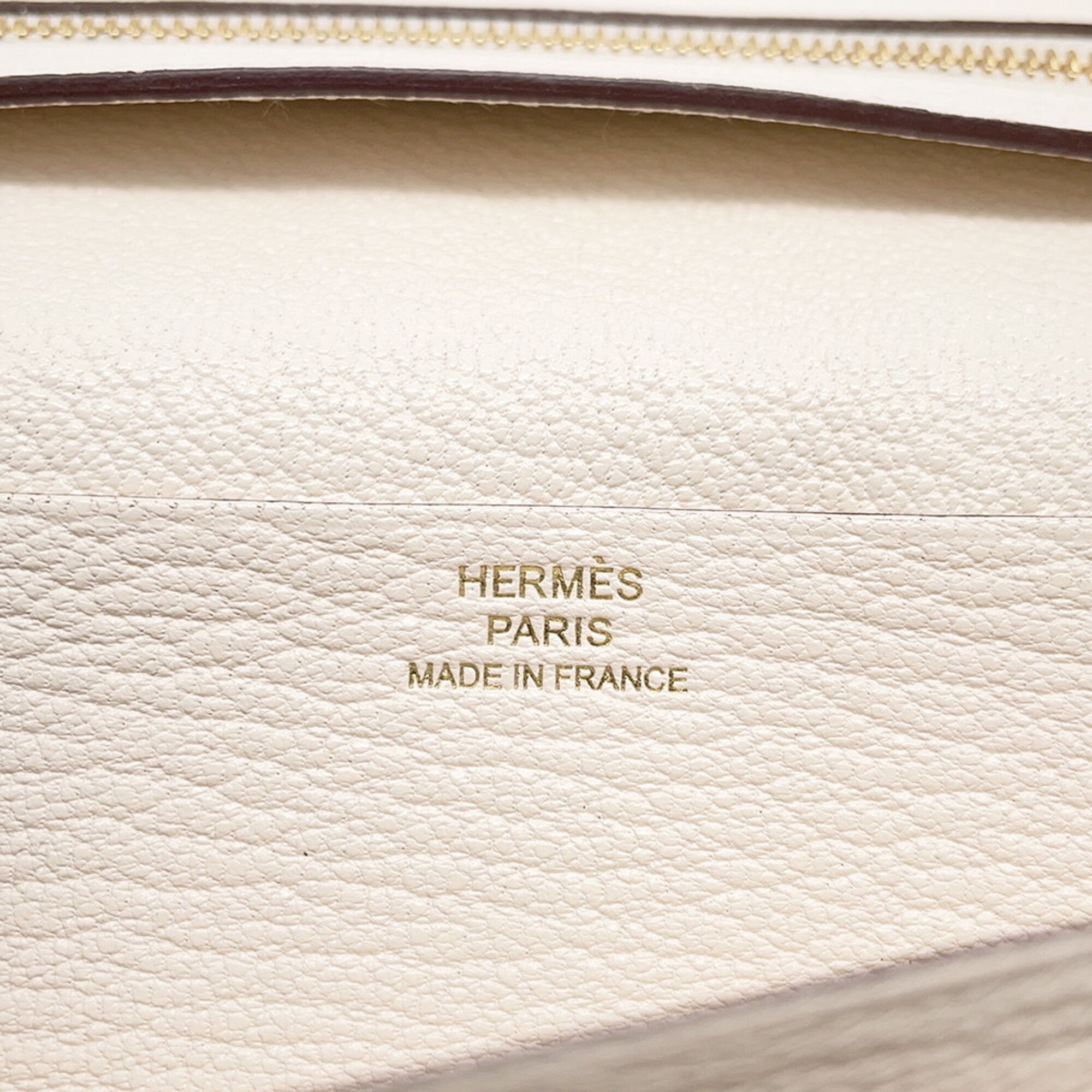 Hermes Ivory Chevre Leather Long Wallet (Bi-Fold) (Pre-Owned)