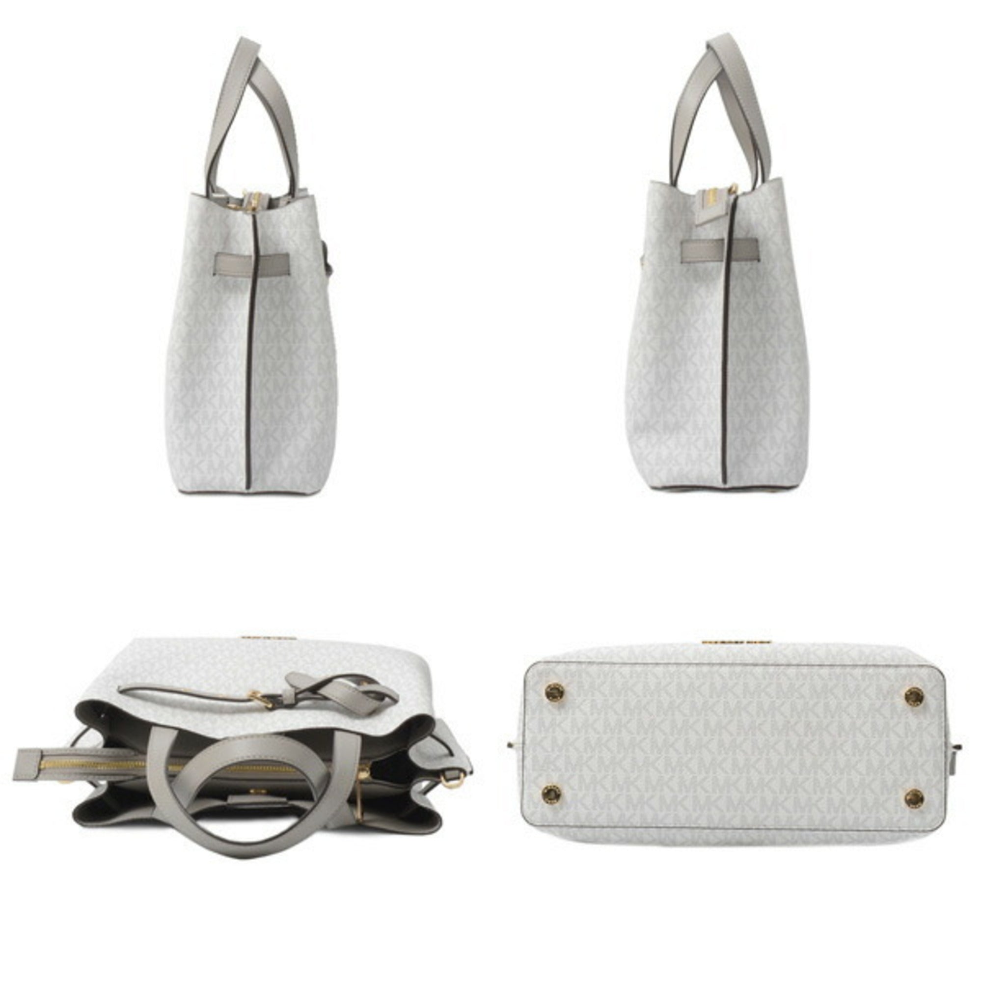 Michael Kors Gray White Pvc Leather Handbag (Pre-Owned)