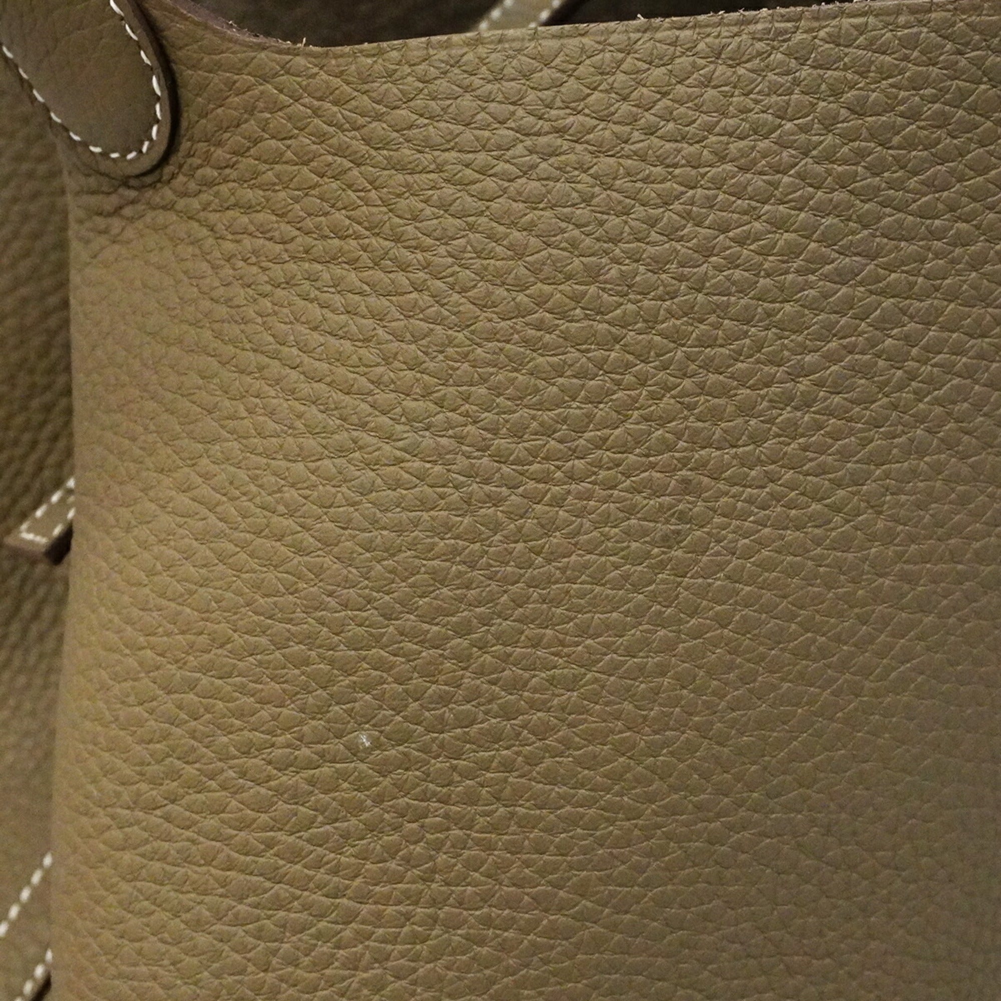 Hermes Etoupe Gray Taurillon Clemence Leather Handbag (Pre-Owned)