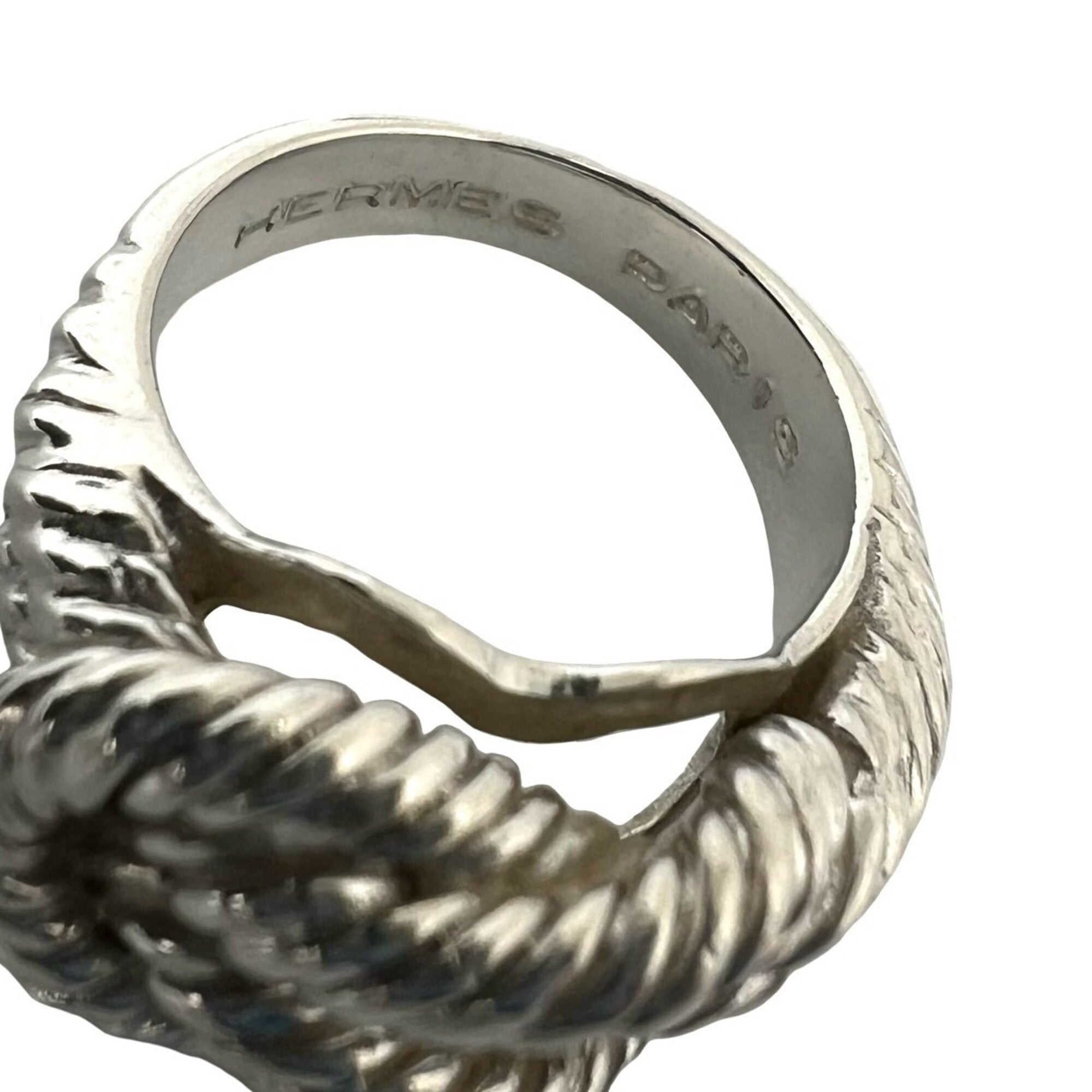 Hermes Silver Silver 925 Band Ring (Pre-Owned)
