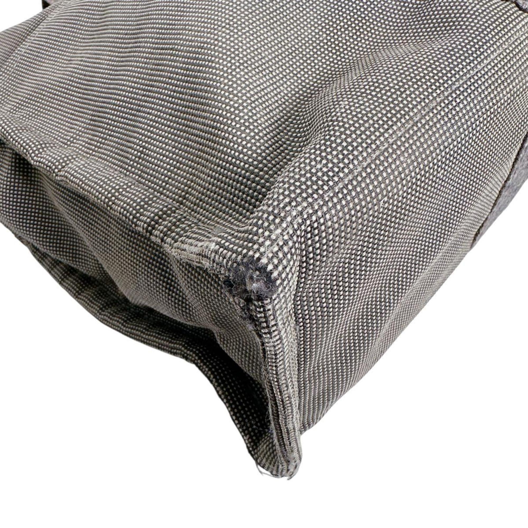 Hermes Her Line Gray Canvas Tote Bag (Pre-Owned)
