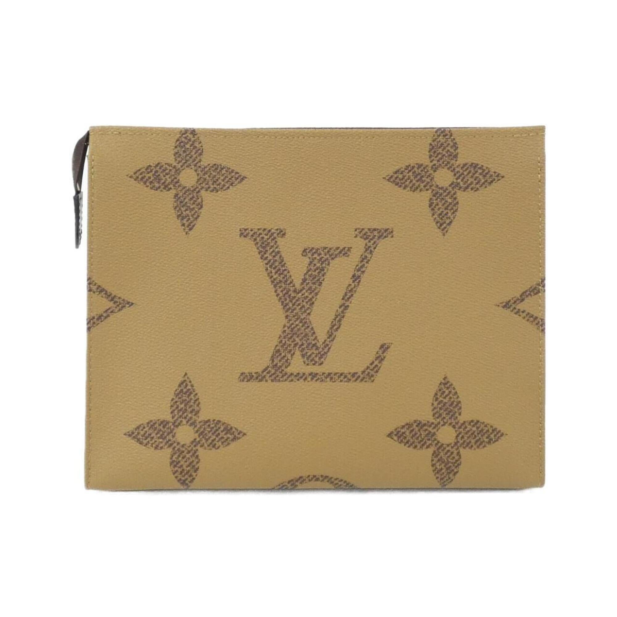 Louis Vuitton Marron Coated Canvas Handbag Pouch (Pre-Owned)