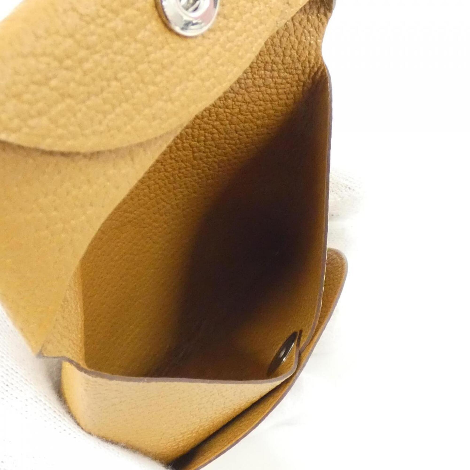 Hermes Bastia Caramel Chevre Leather Coin Purse/Coin Case (Pre-Owned)