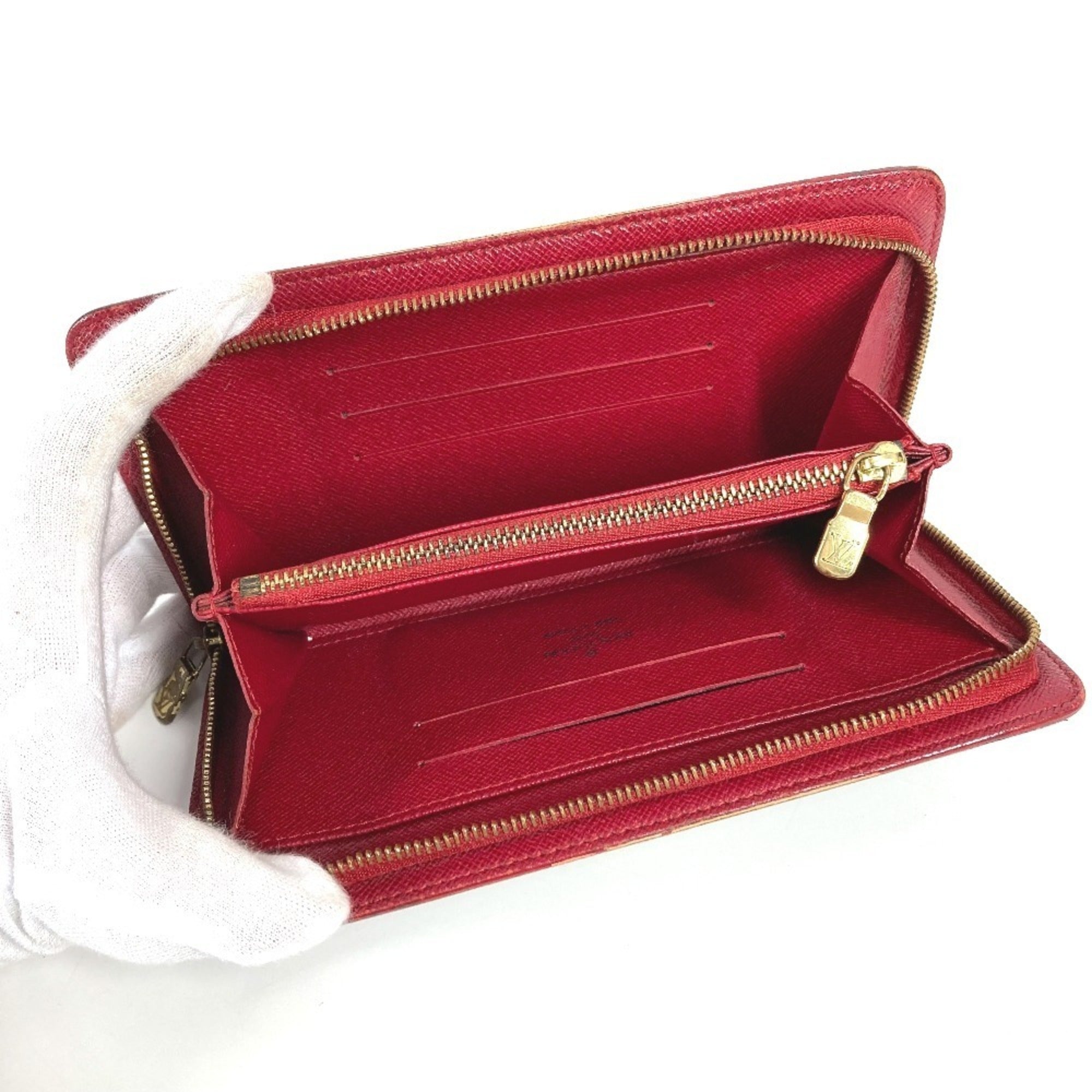 Louis Vuitton Brown Monogram Cherry Red Color Monogram Long Wallet (Bi-Fold) (Pre-Owned)