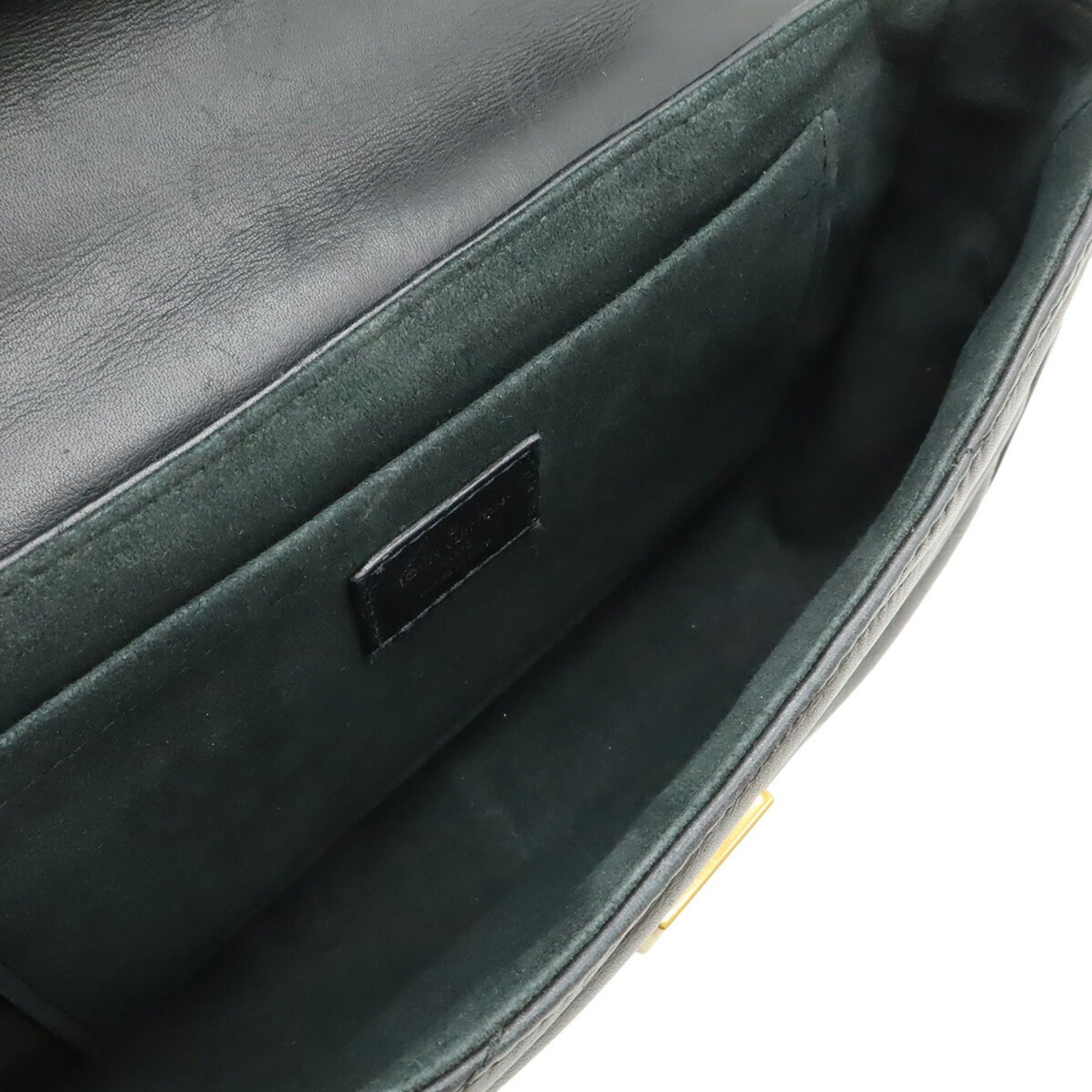 Louis Vuitton Noir Leather Shoulder Bag (Pre-Owned)