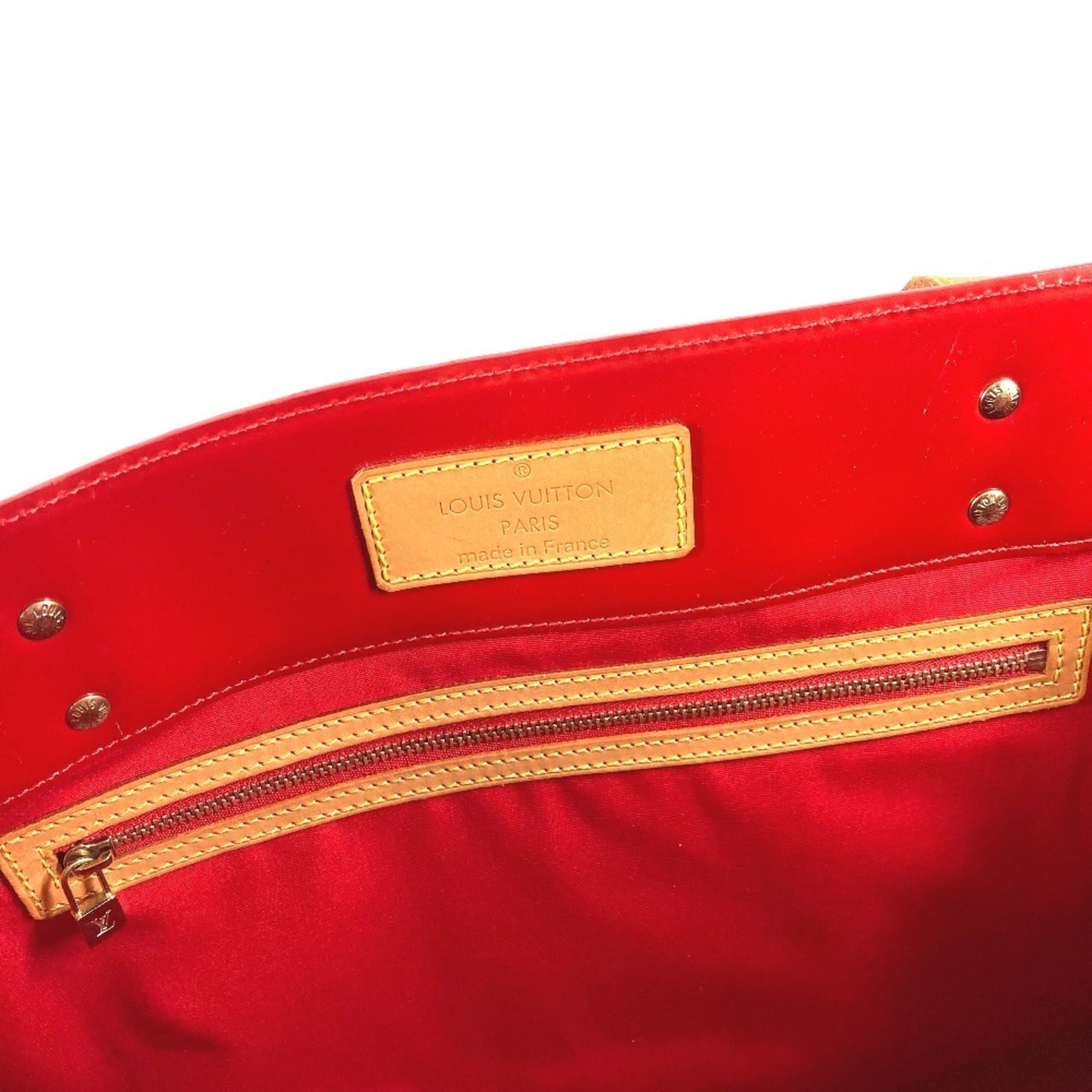Louis Vuitton Red Color Monogram Vernis Boston Bag Shoulder Bag Tote Bag (Pre-Owned)