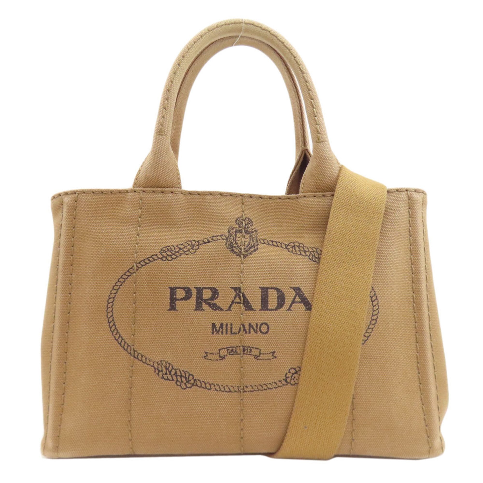 Prada Brown Canvas Handbag (Pre-Owned)